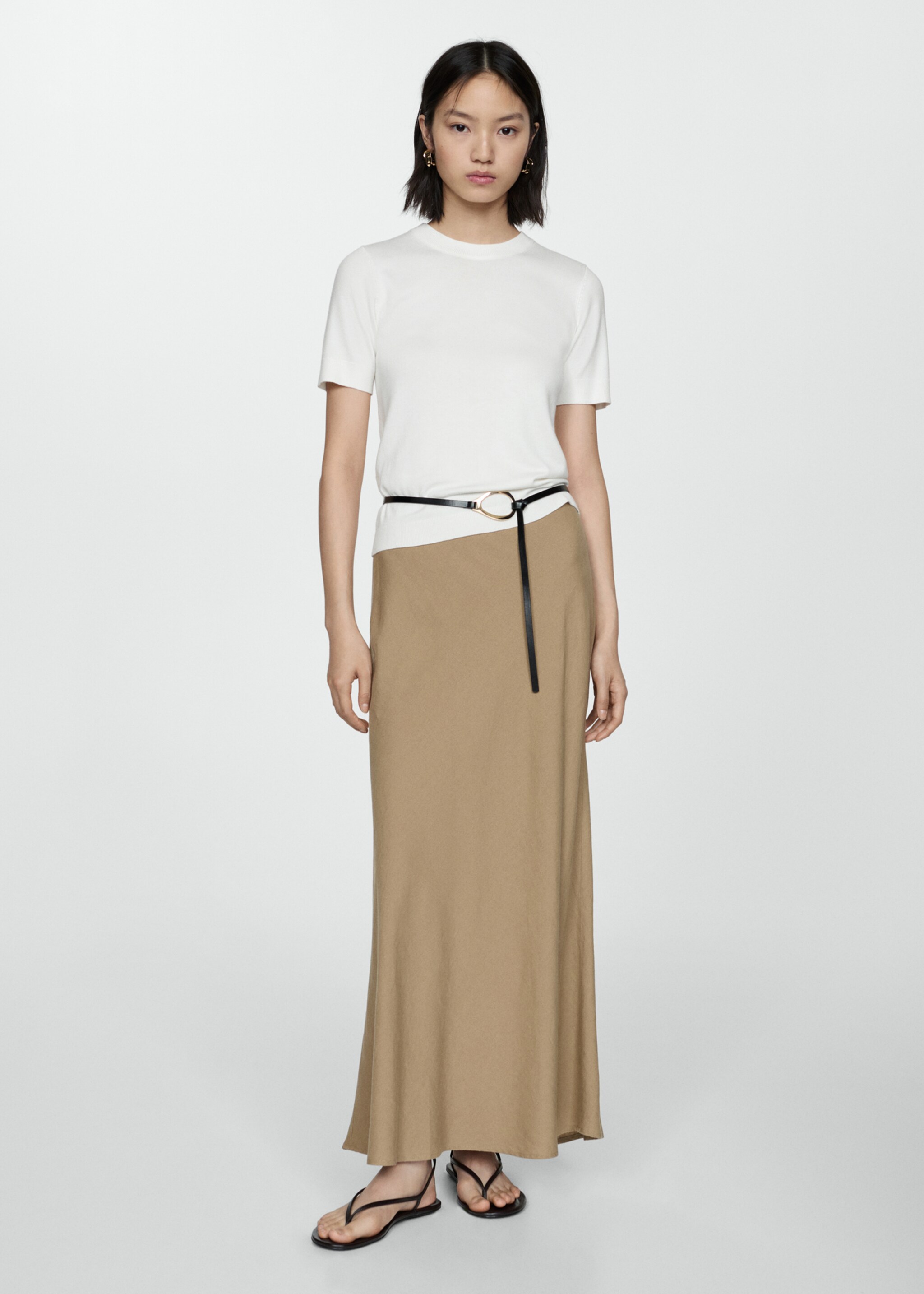 Short-sleeved fine-knit sweater - General plane