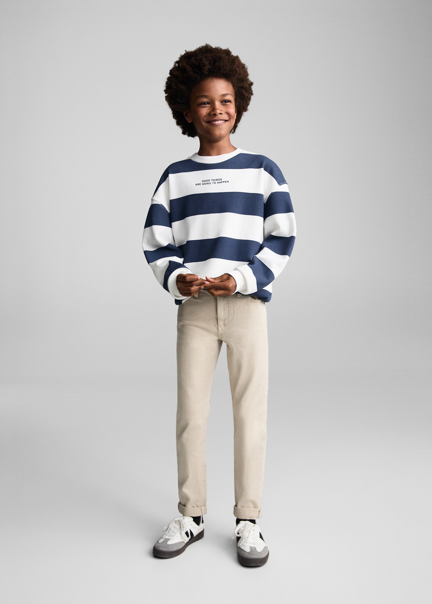 Striped cotton-blend sweatshirt - General plane