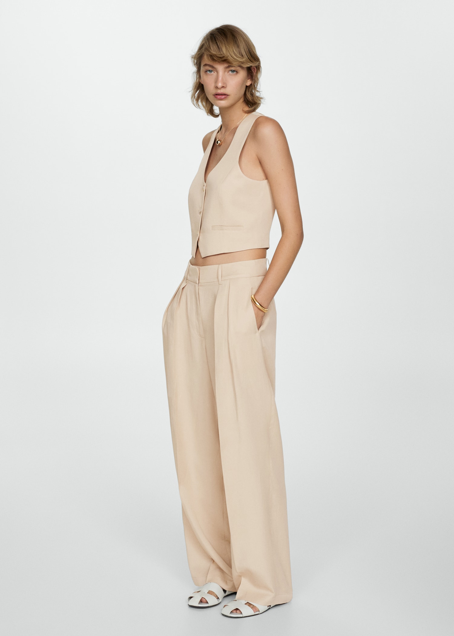 Wideleg lyocell trousers - General plane