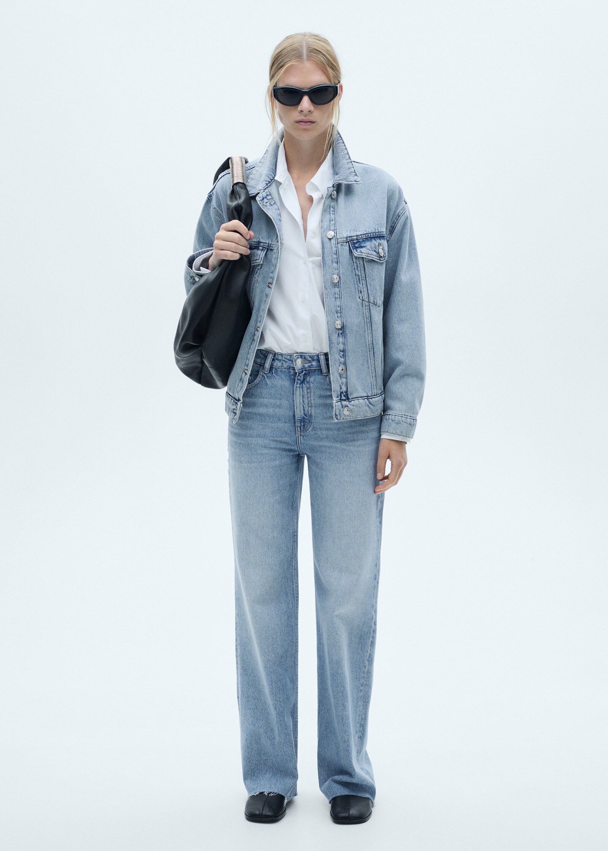 Danila high-waisted wide leg jeans - General plane, Medium Blue. Ref: 77044056-00.