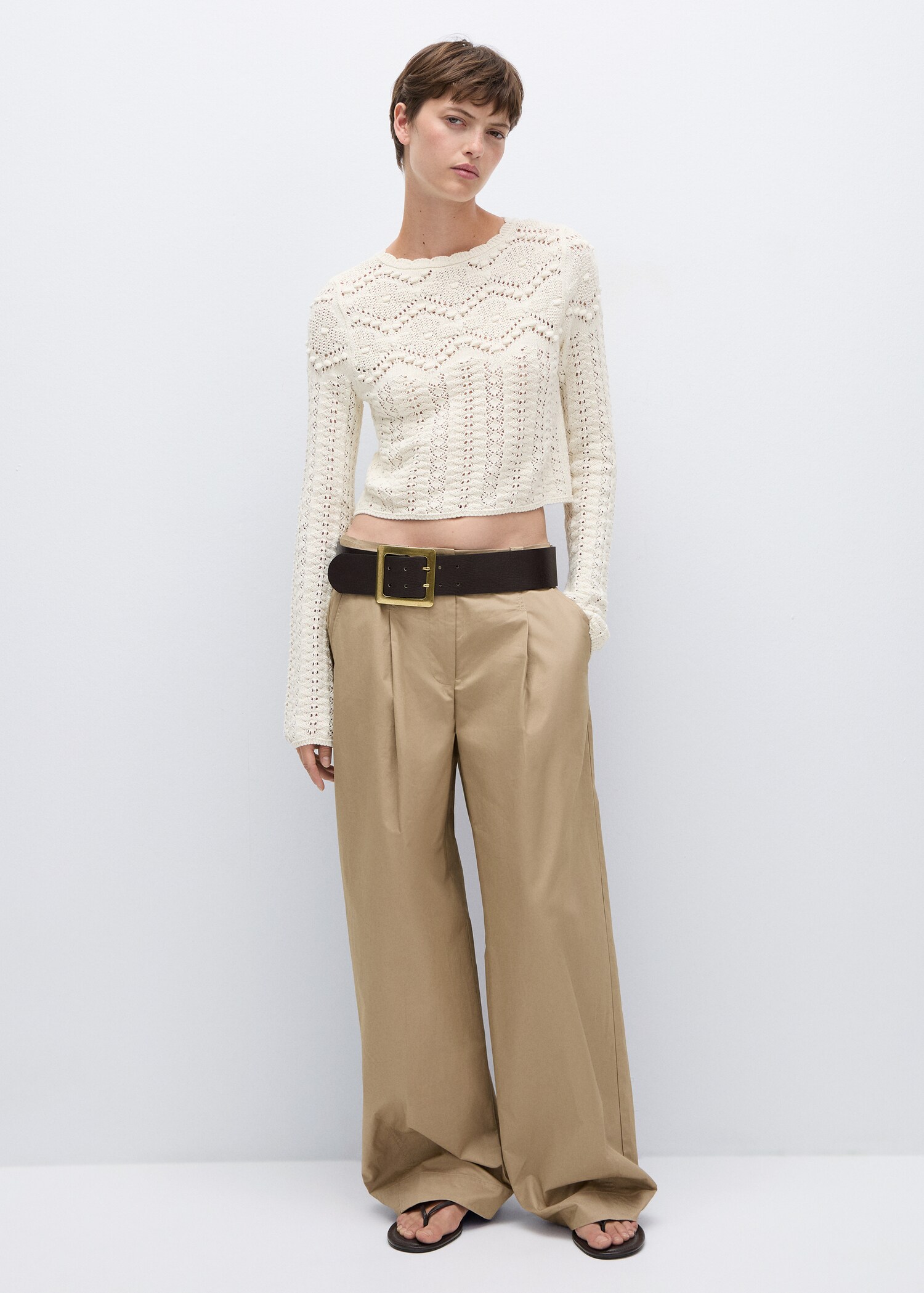 Open work-detail sweater - General plane