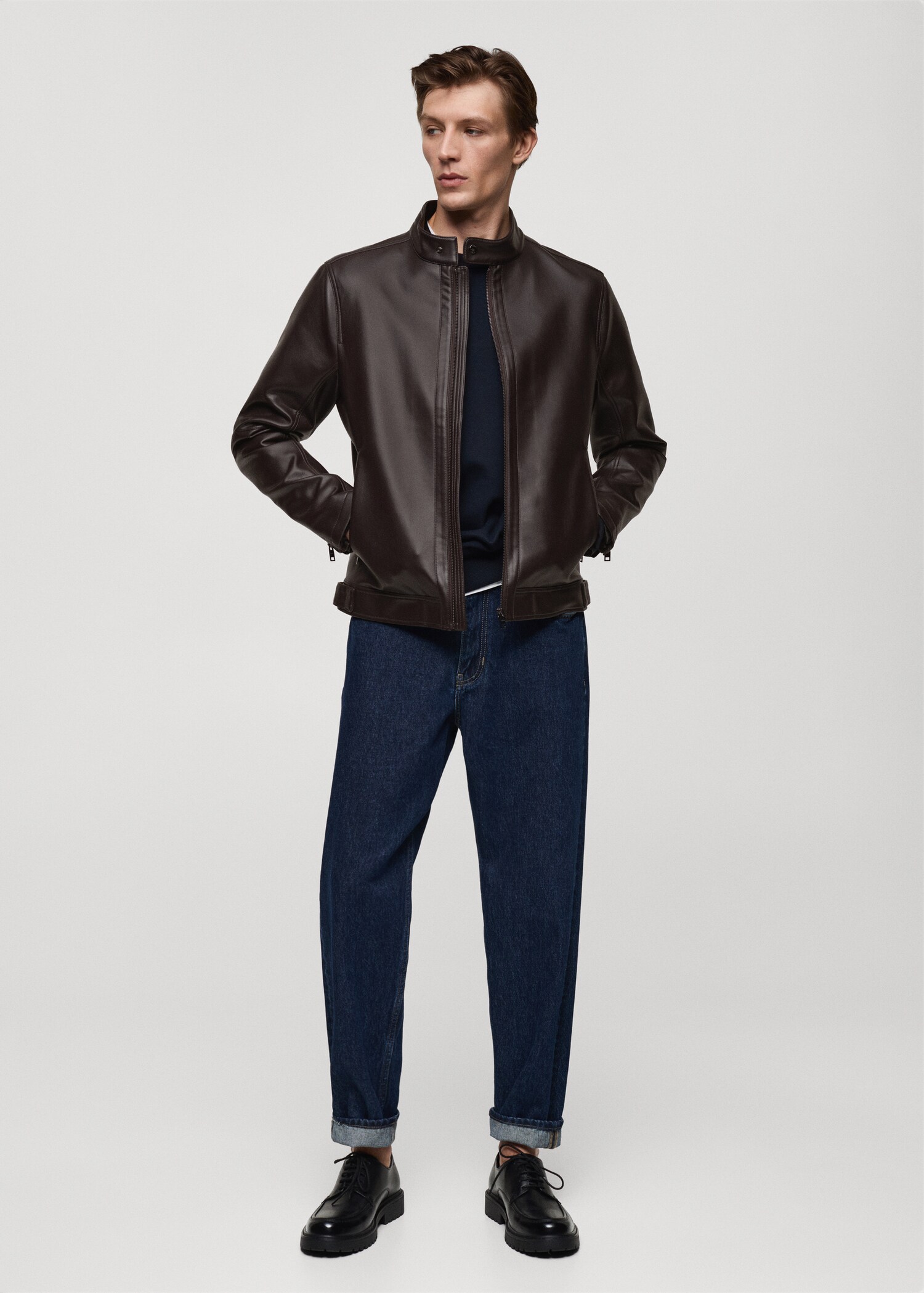 Nappa leather-effect jacket - General plane