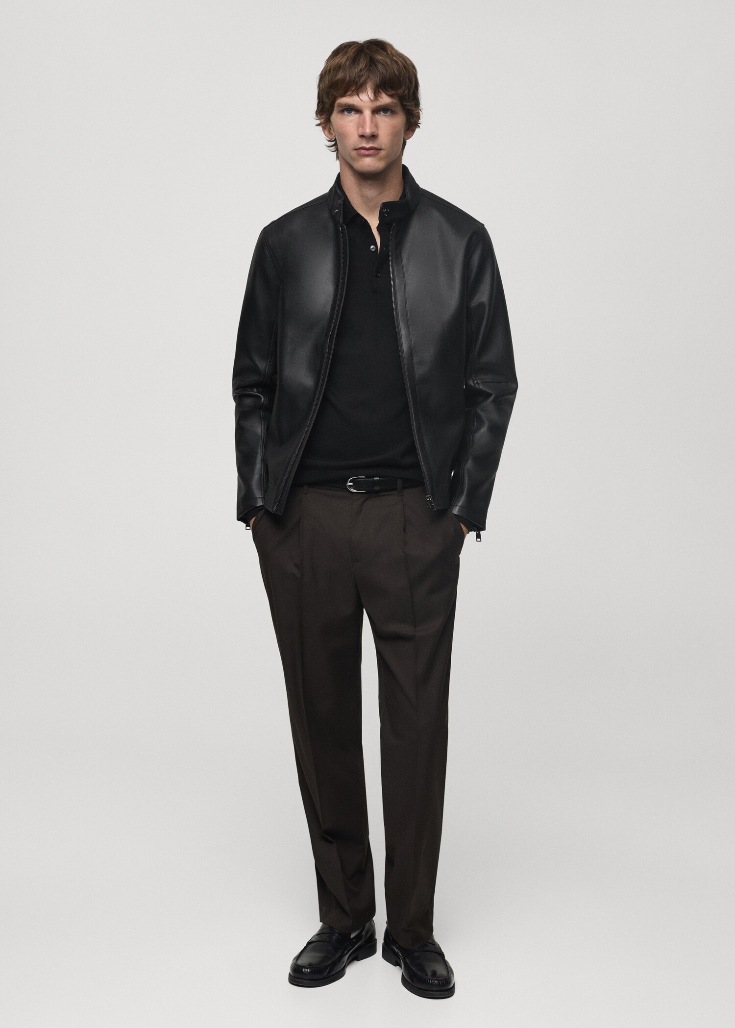 Nappa leather-effect jacket - General plane
