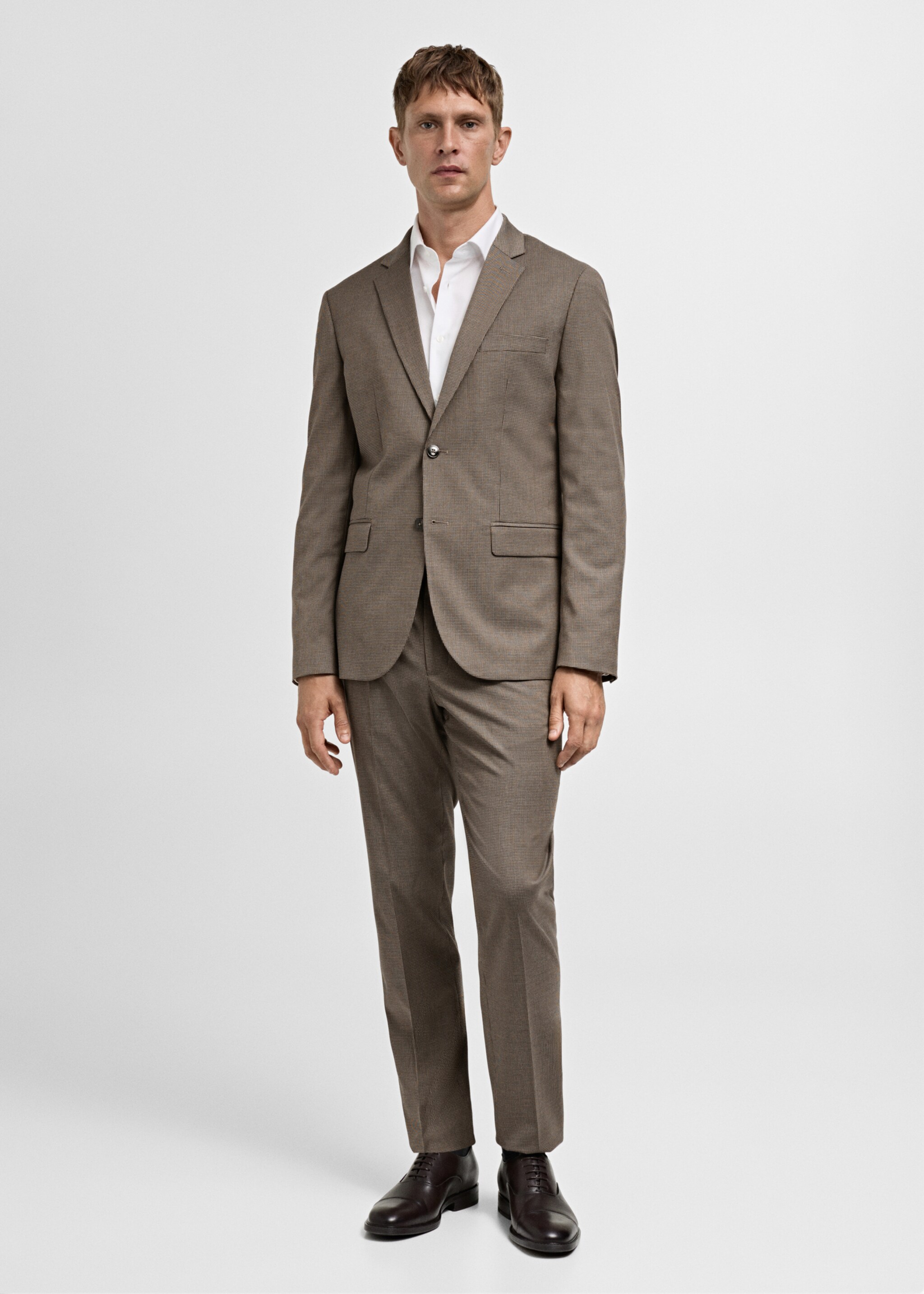 Herringbone super slim- fit suit pants - General plane