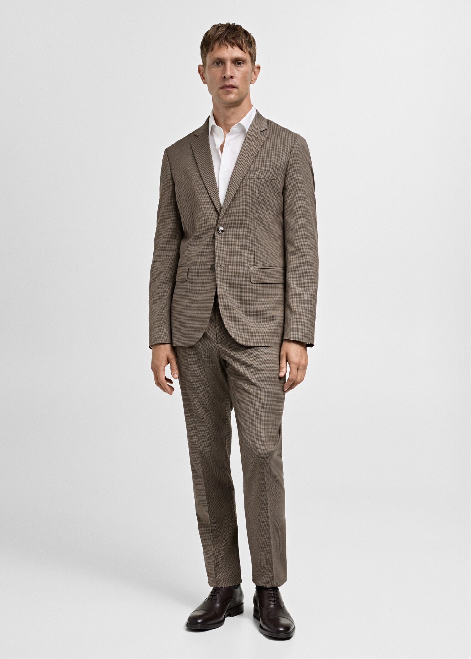 Herringbone super slim- fit suit trousers - General plane