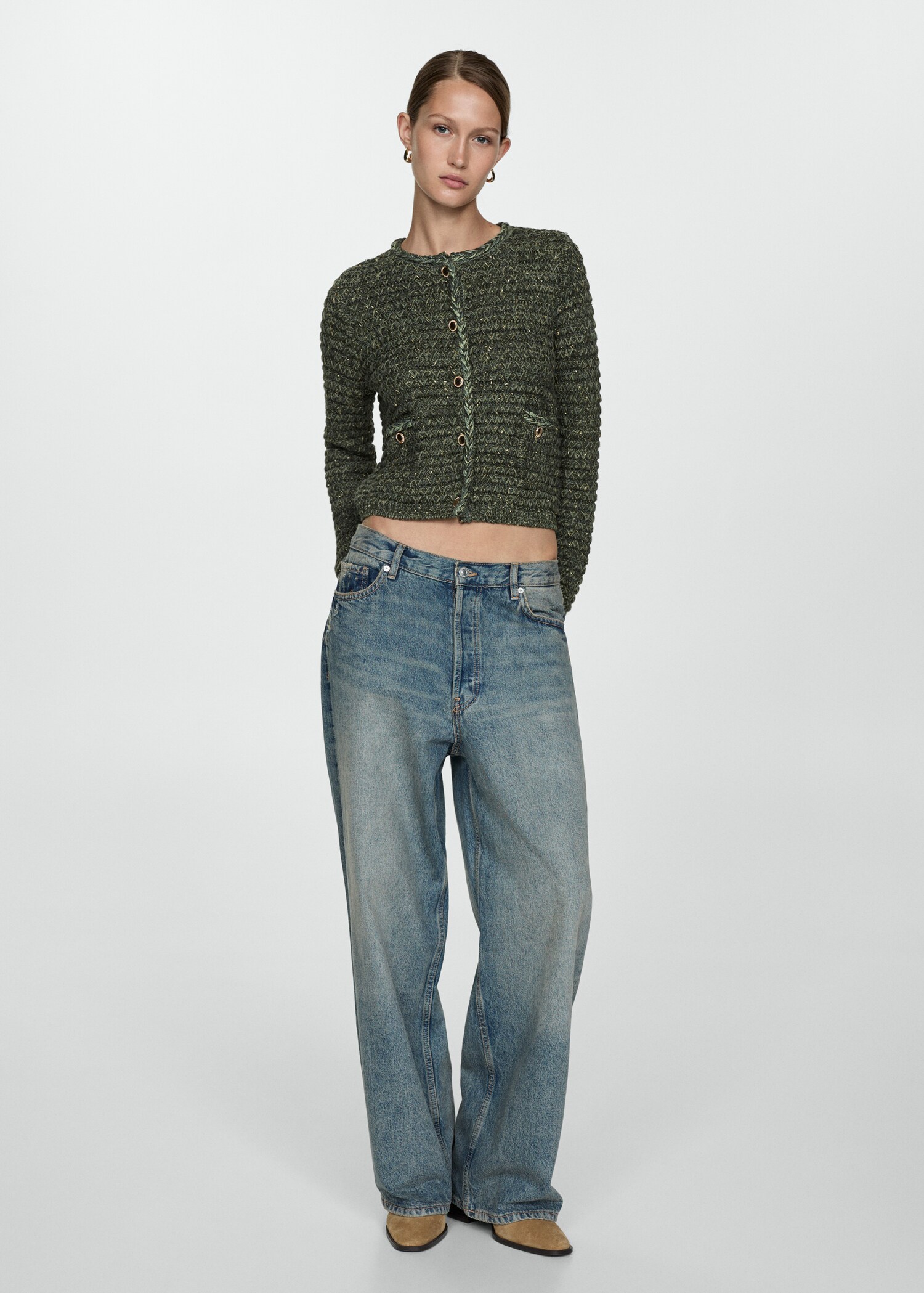 Cardigan Lurex à grosse maille - Plan général