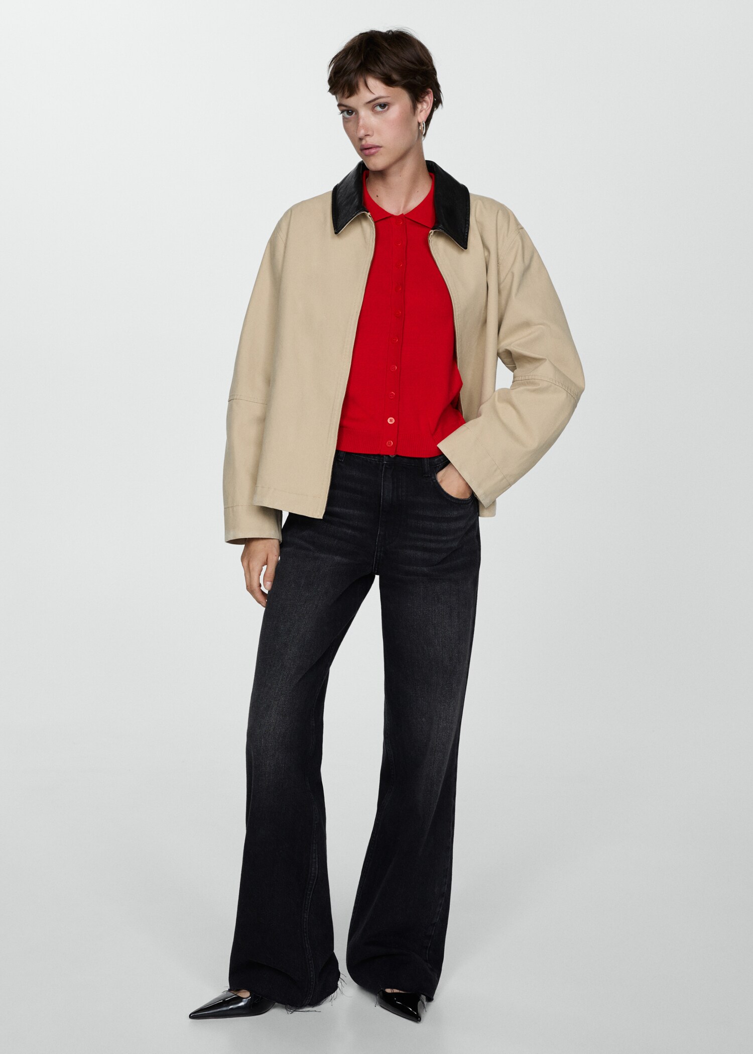Polo-neck cardigan - General plane