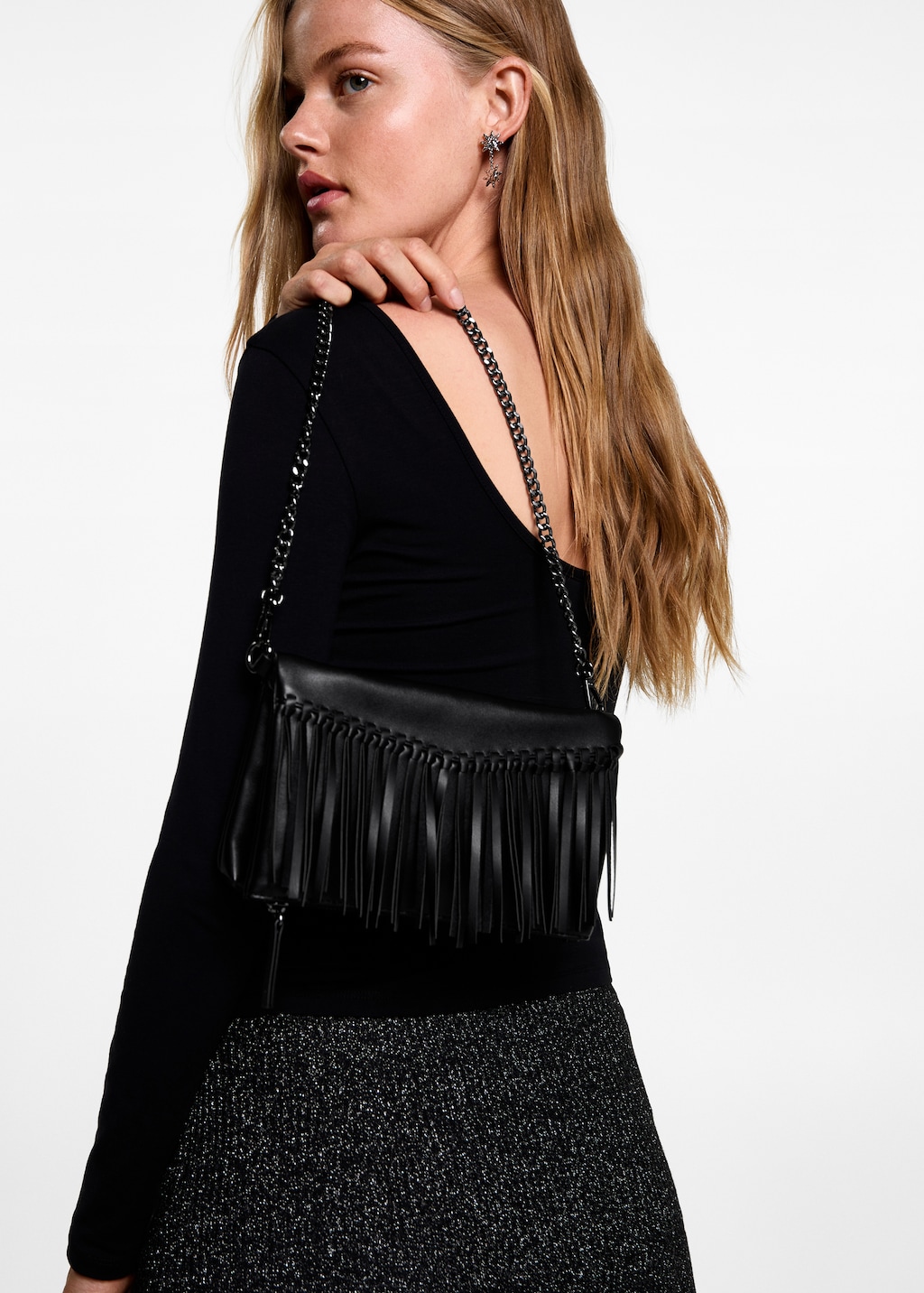Fringed cross body bag Teen MANGO United Kingdom