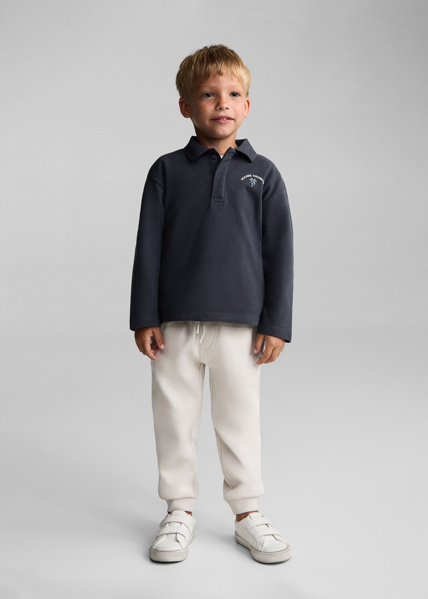 Printed cotton polo shirt - General plane