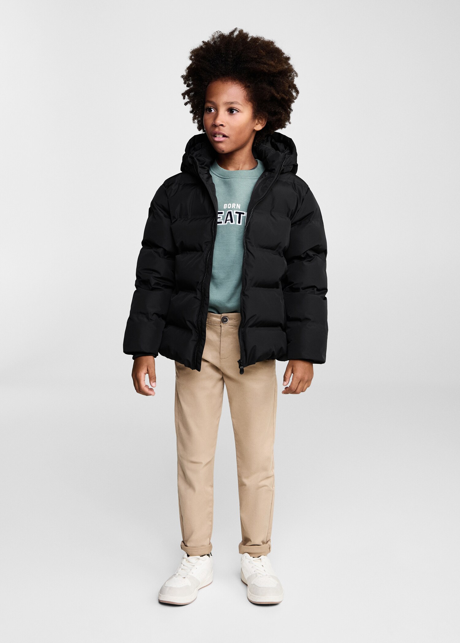 Hood quilted coat - General plane