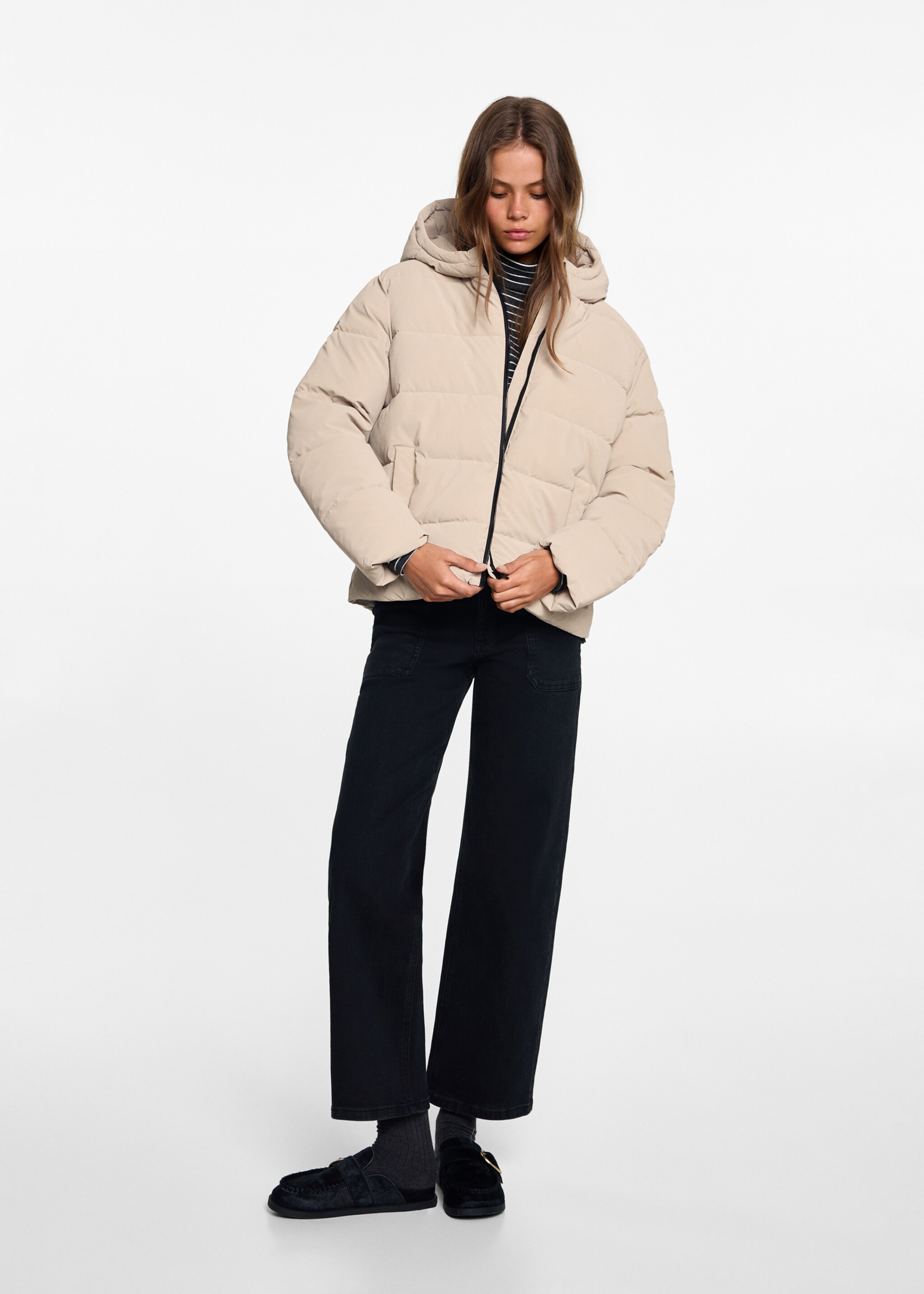 Hood quilted coat - General plane
