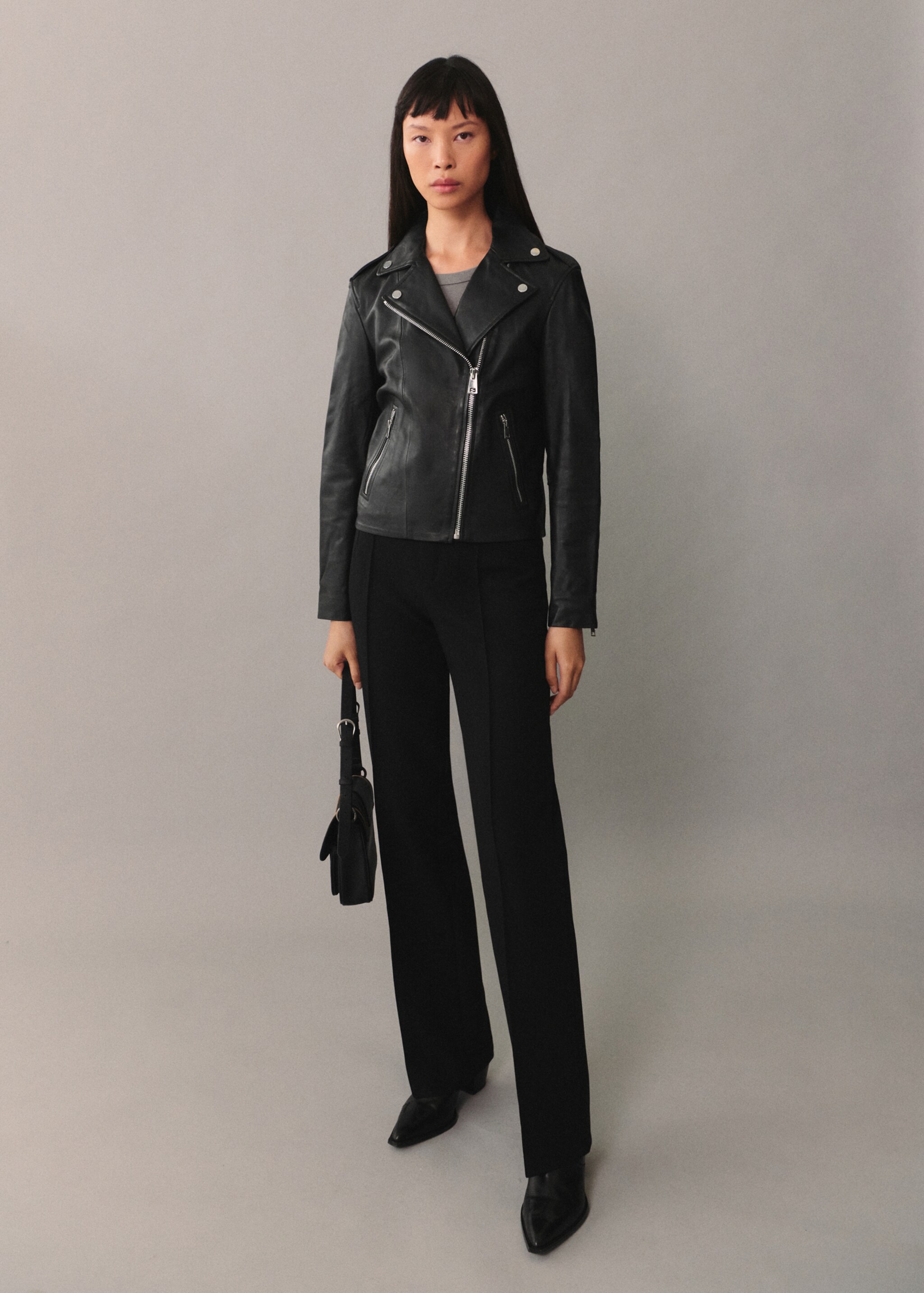 Leather biker jacket - General plane
