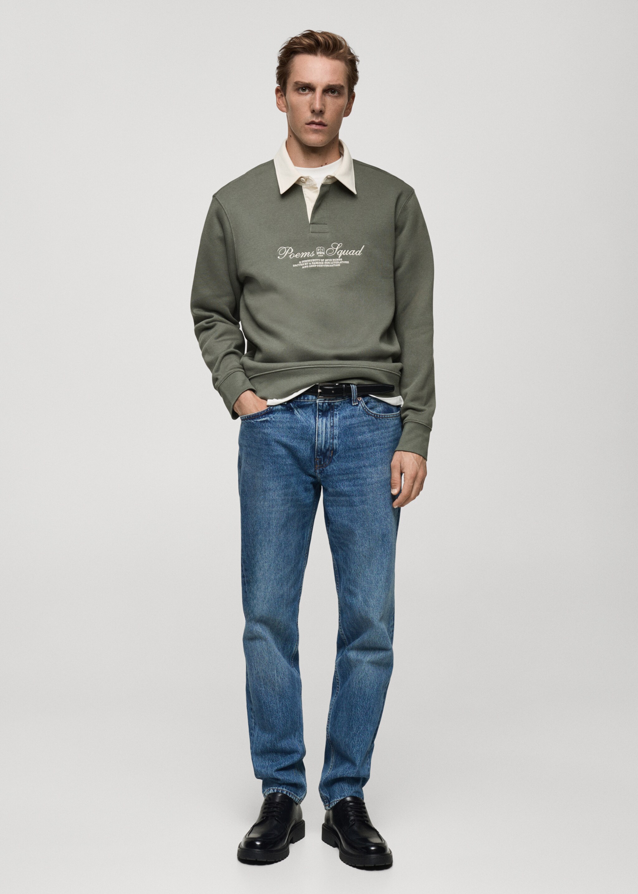 Sudadera polo texto delantero - Plano general