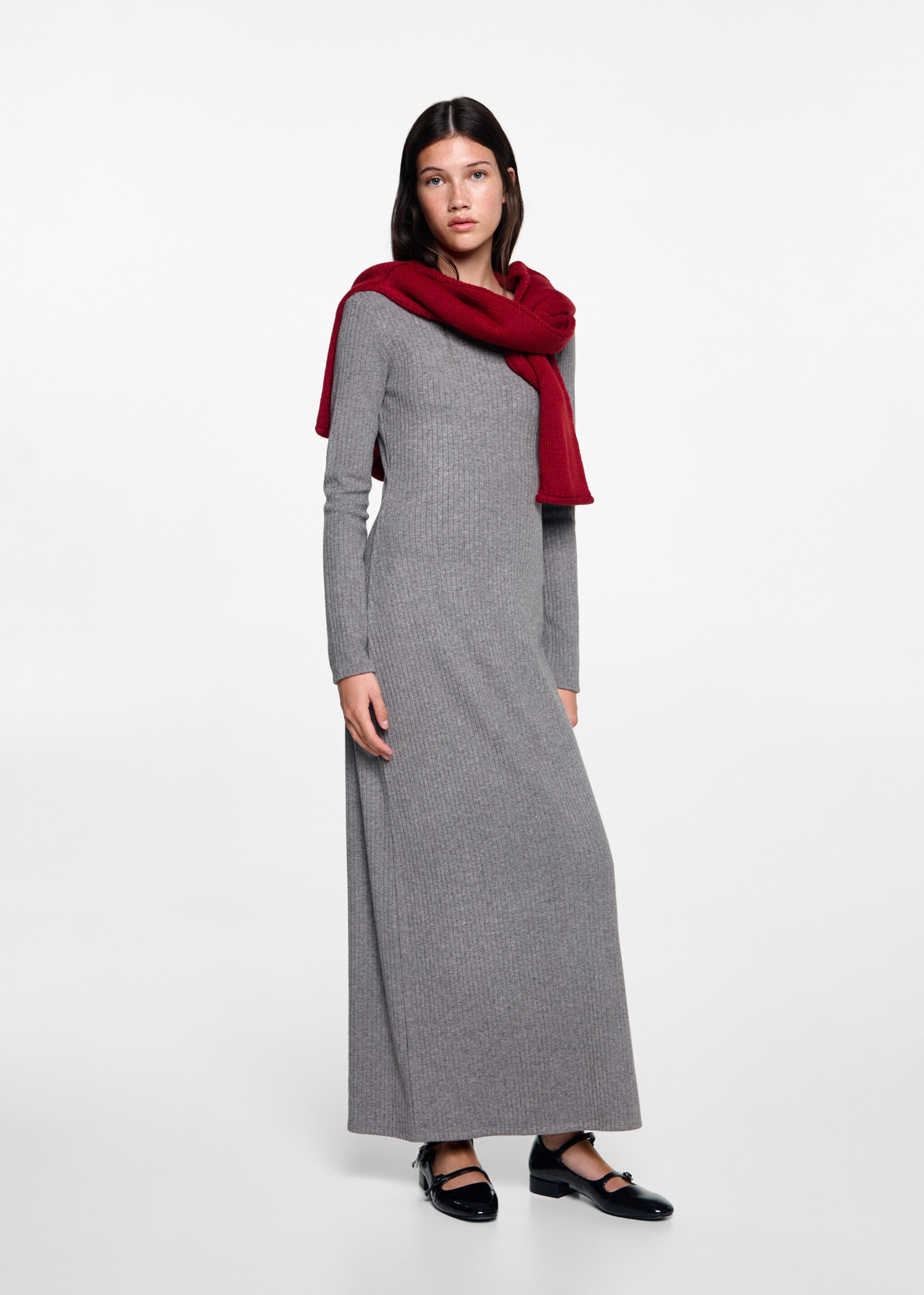 Ribbed long dress - General plane