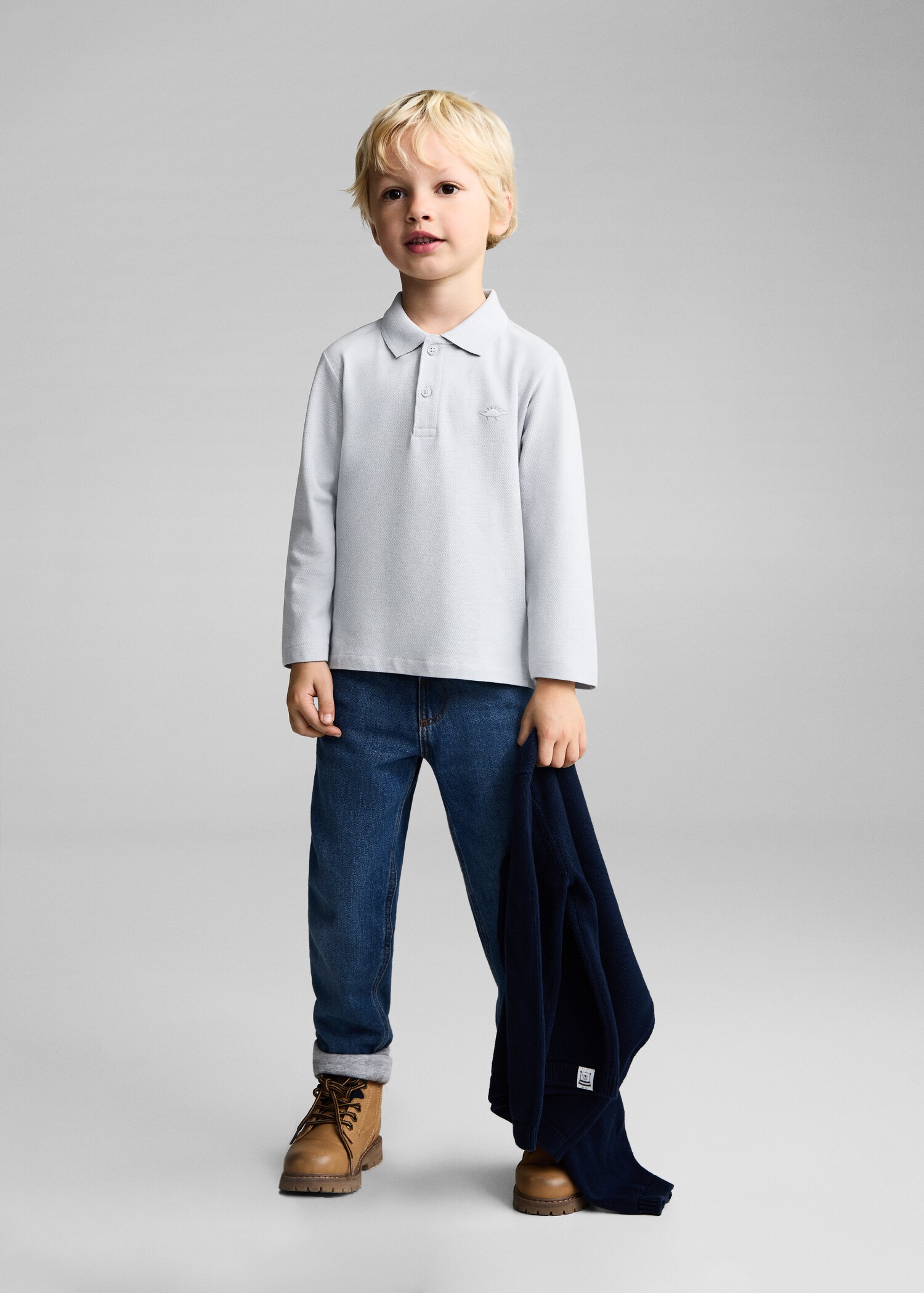 Long sleeves cotton polo - General plane
