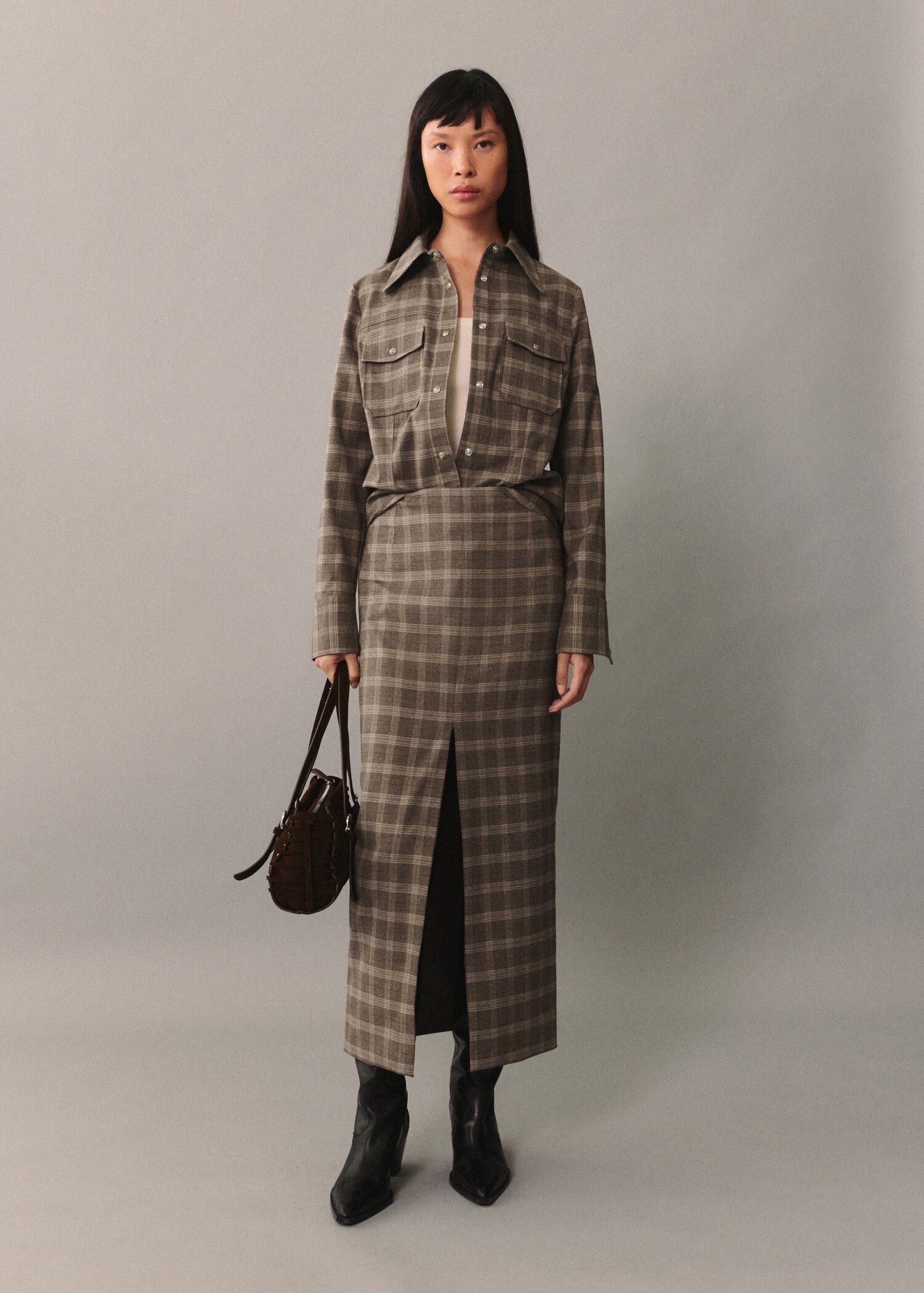 Check overshirt with pockets - General plane