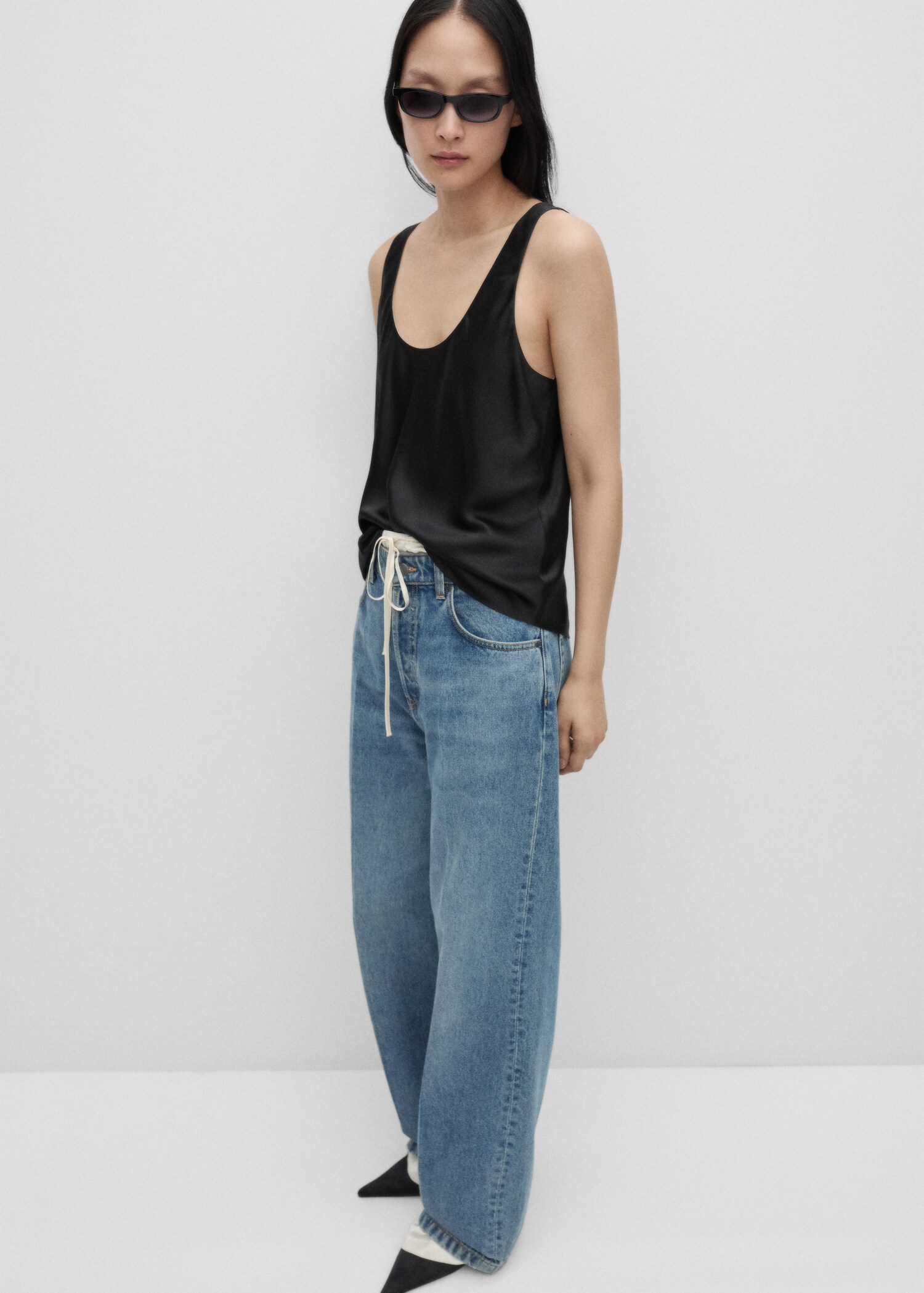 Silk satin top - General plane