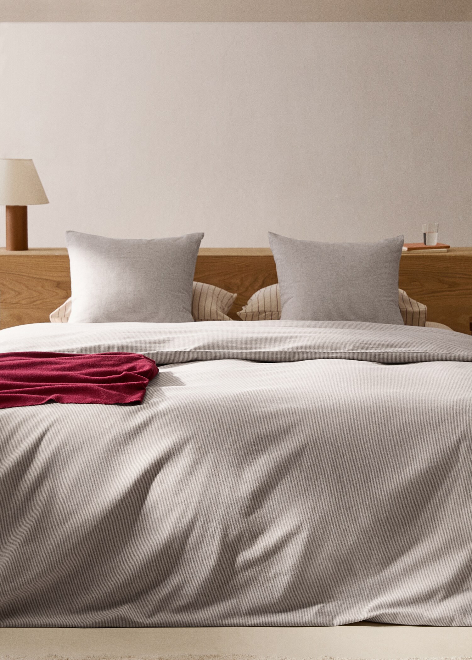 Duvet cover cotton flannel stripes bed 180cm - General plane