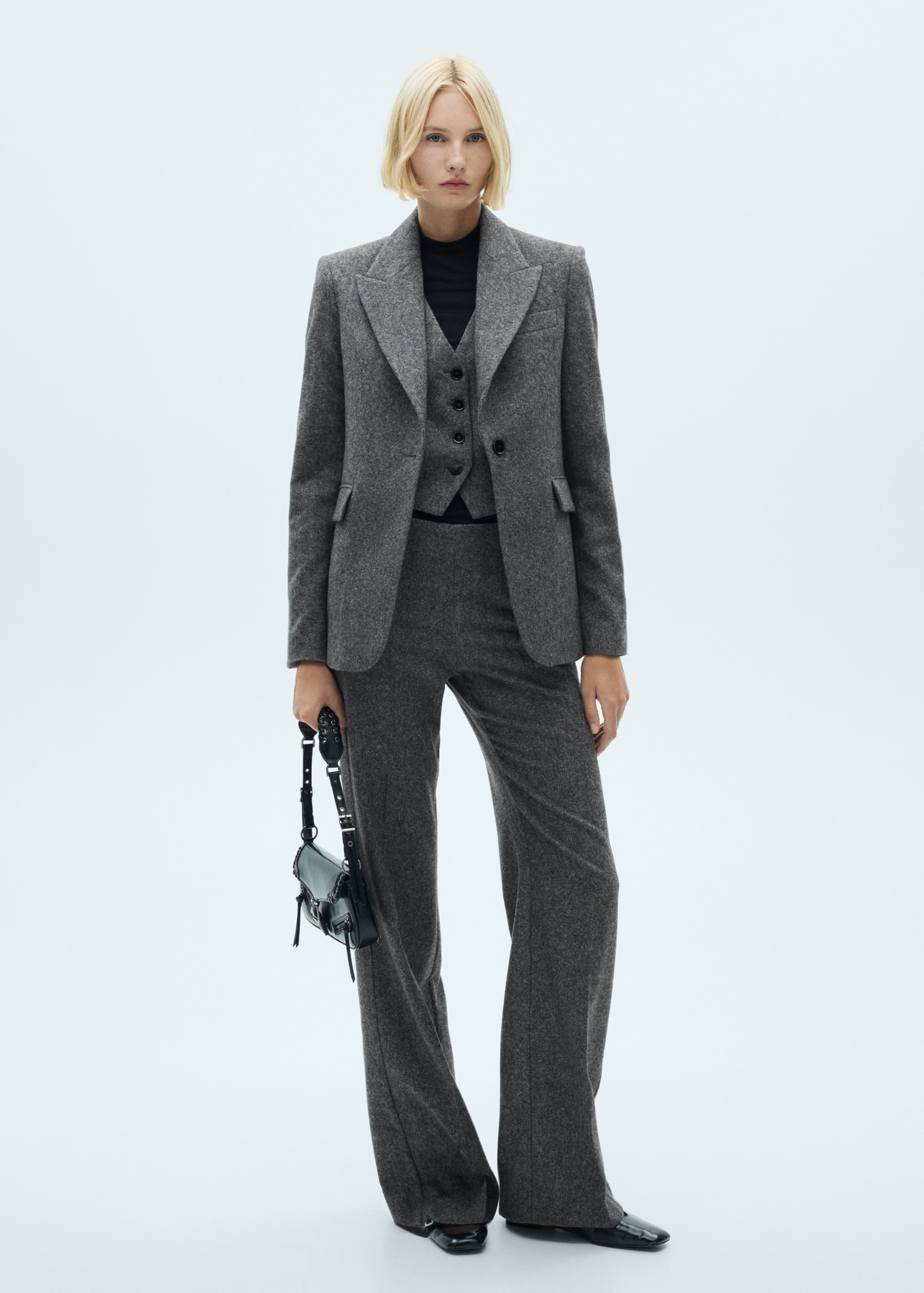 Marbled wool suit trousers - General plane