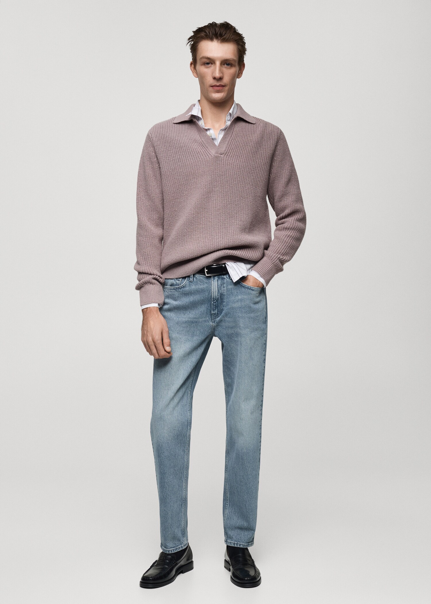 Regular-fit jeans met versleten effect - Overzichtstekening