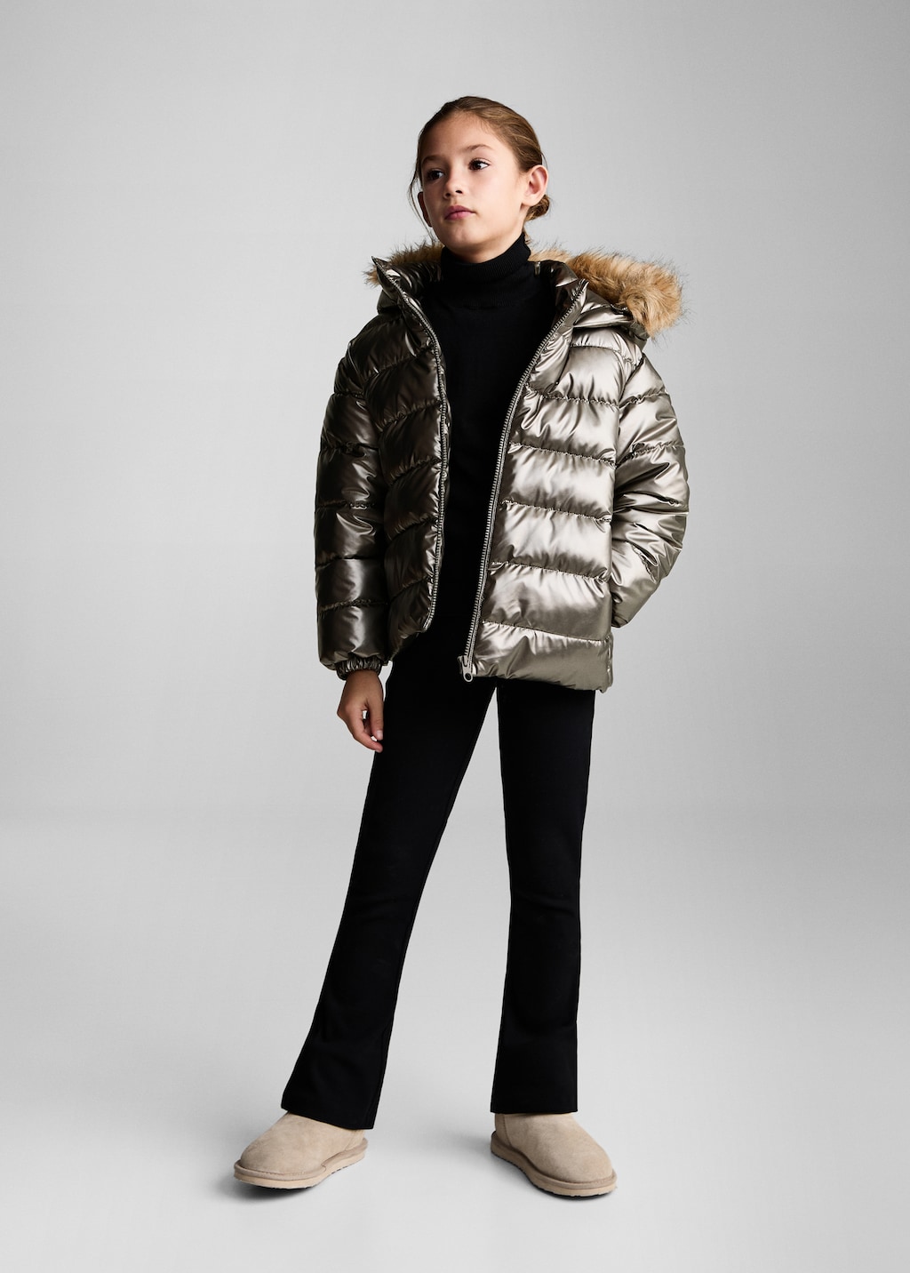 Kids metallic coat sale
