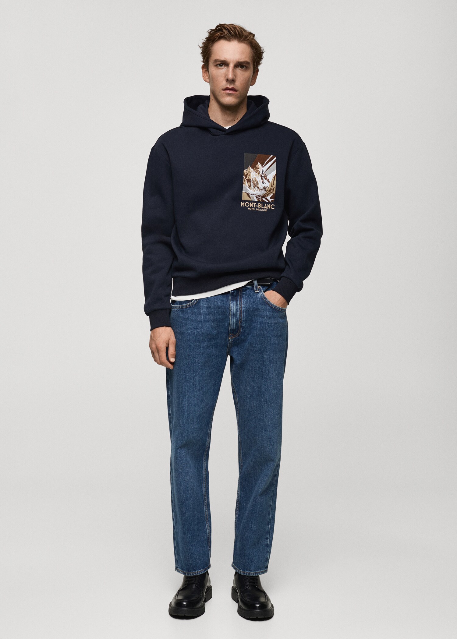 Sweat-shirt coton imprimé combiné - Plan général
