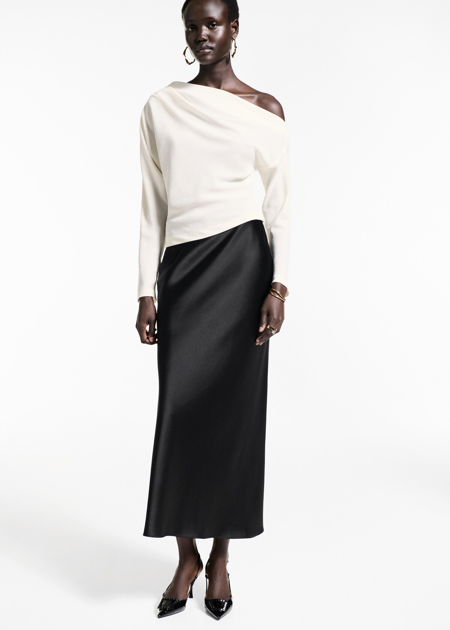 Blouse asymétrique détail froncé - Plan général