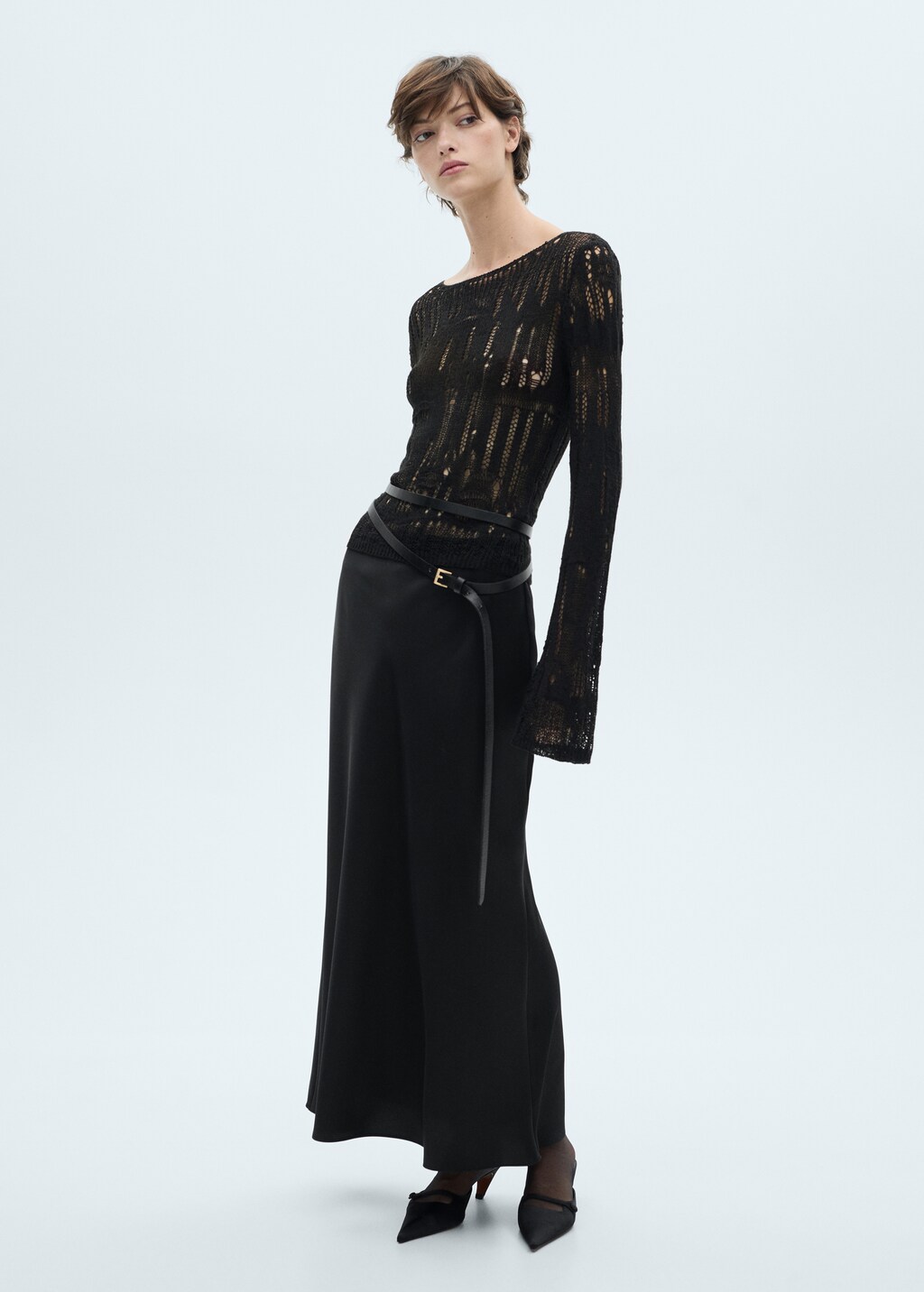 Flared sleeve unstitched knit sweater - Women | MANGO Japan