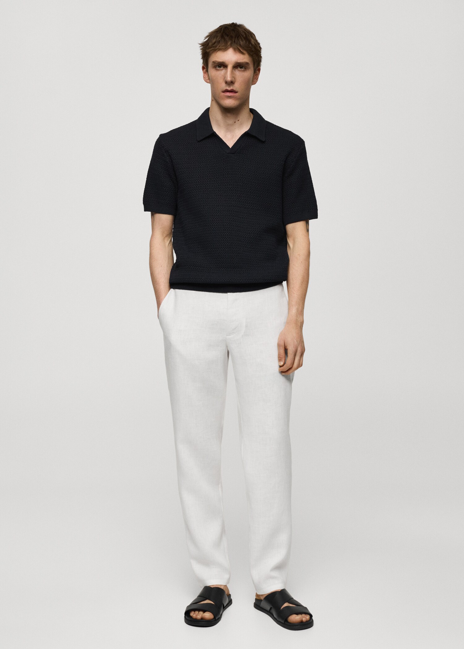 Pantalon 100 % lin slim fit - Plan général