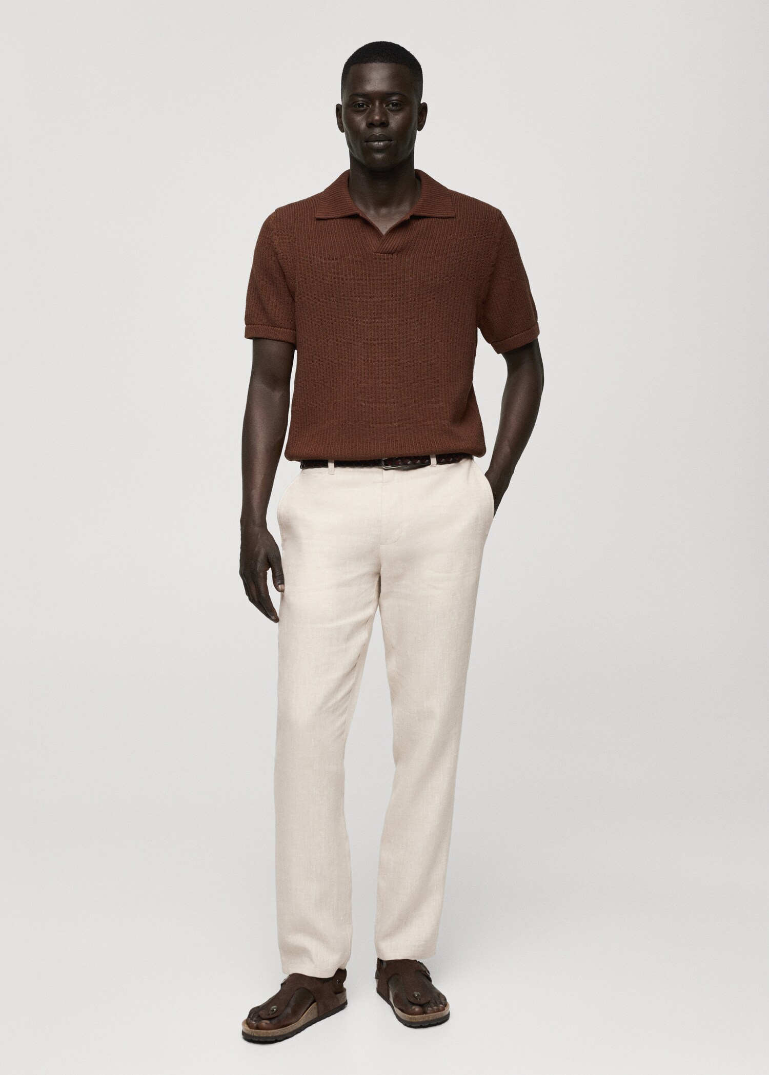 Pantalon 100 % lin slim fit - Plan général