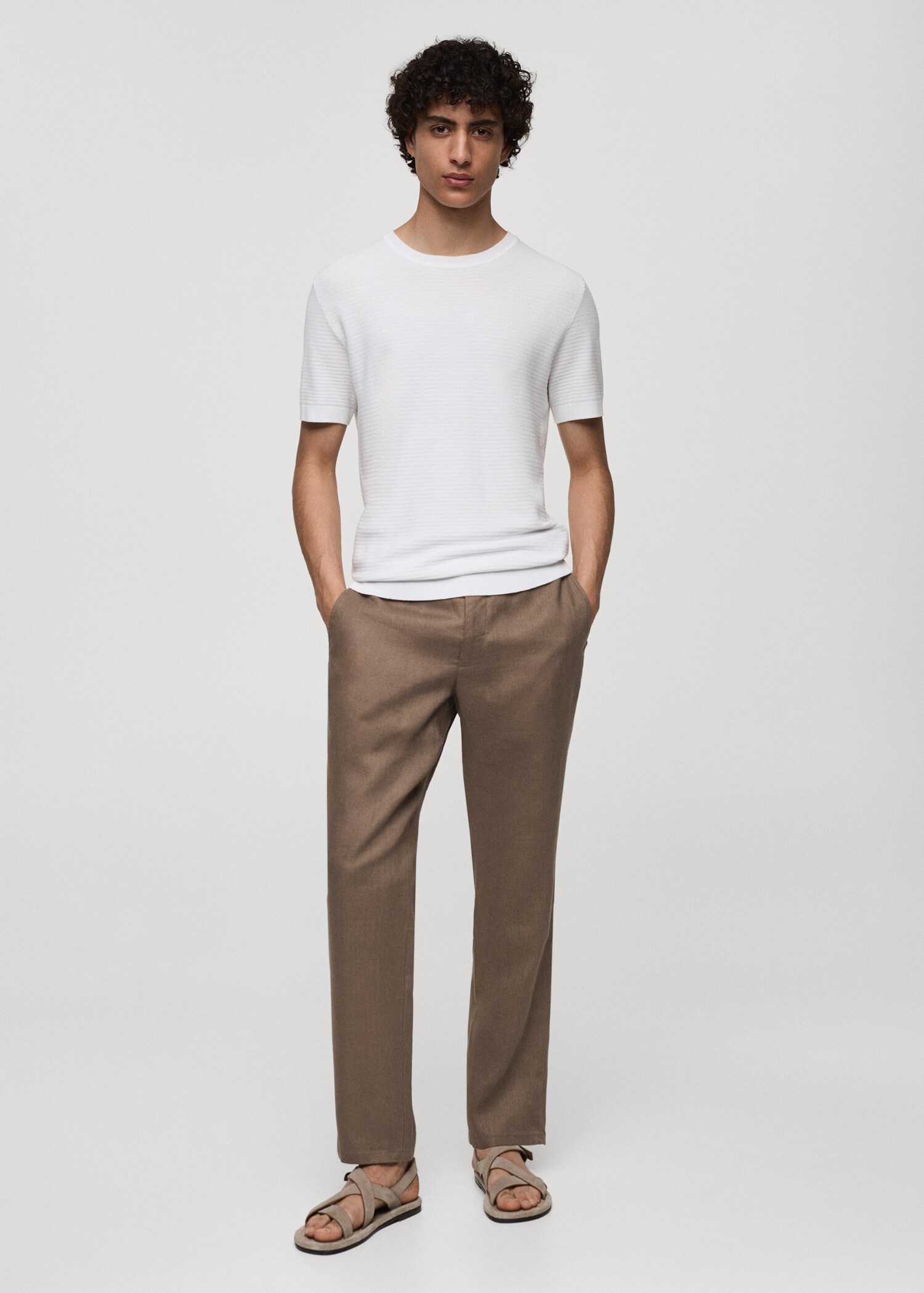 Pantalon 100 % lin slim fit - Plan général