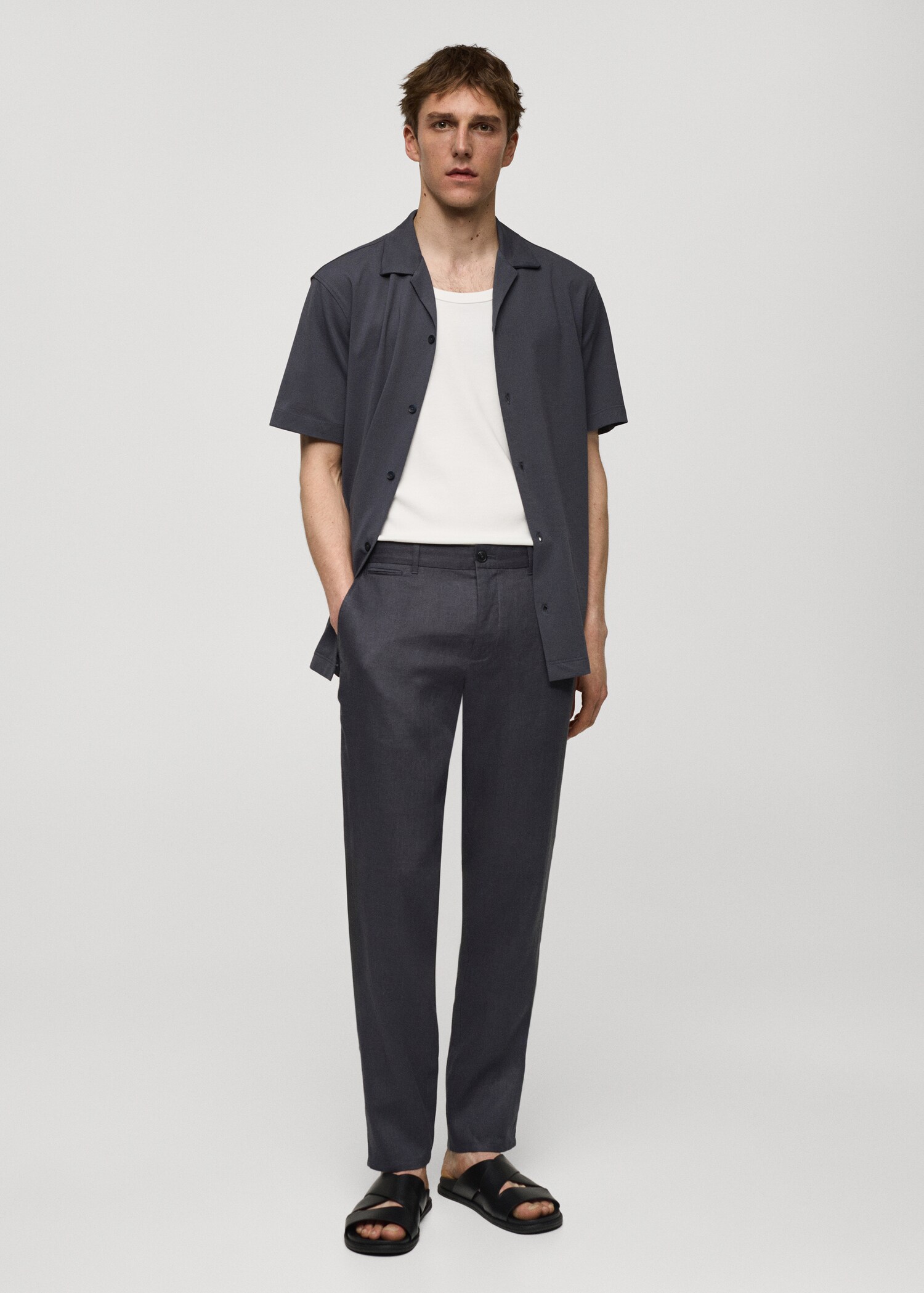 Pantalon 100 % lin slim fit - Plan général