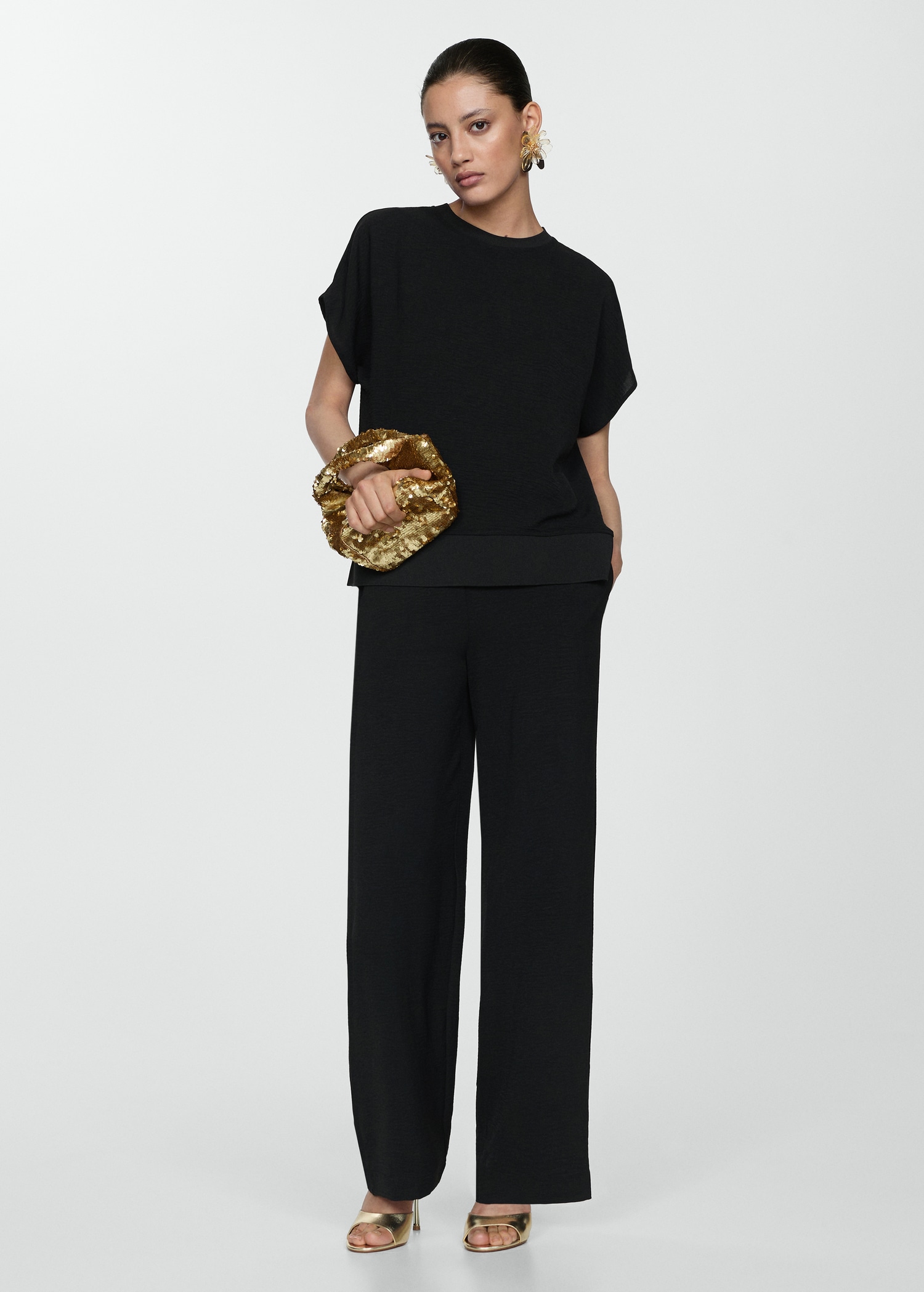 Wide leg fluid trousers - General plane