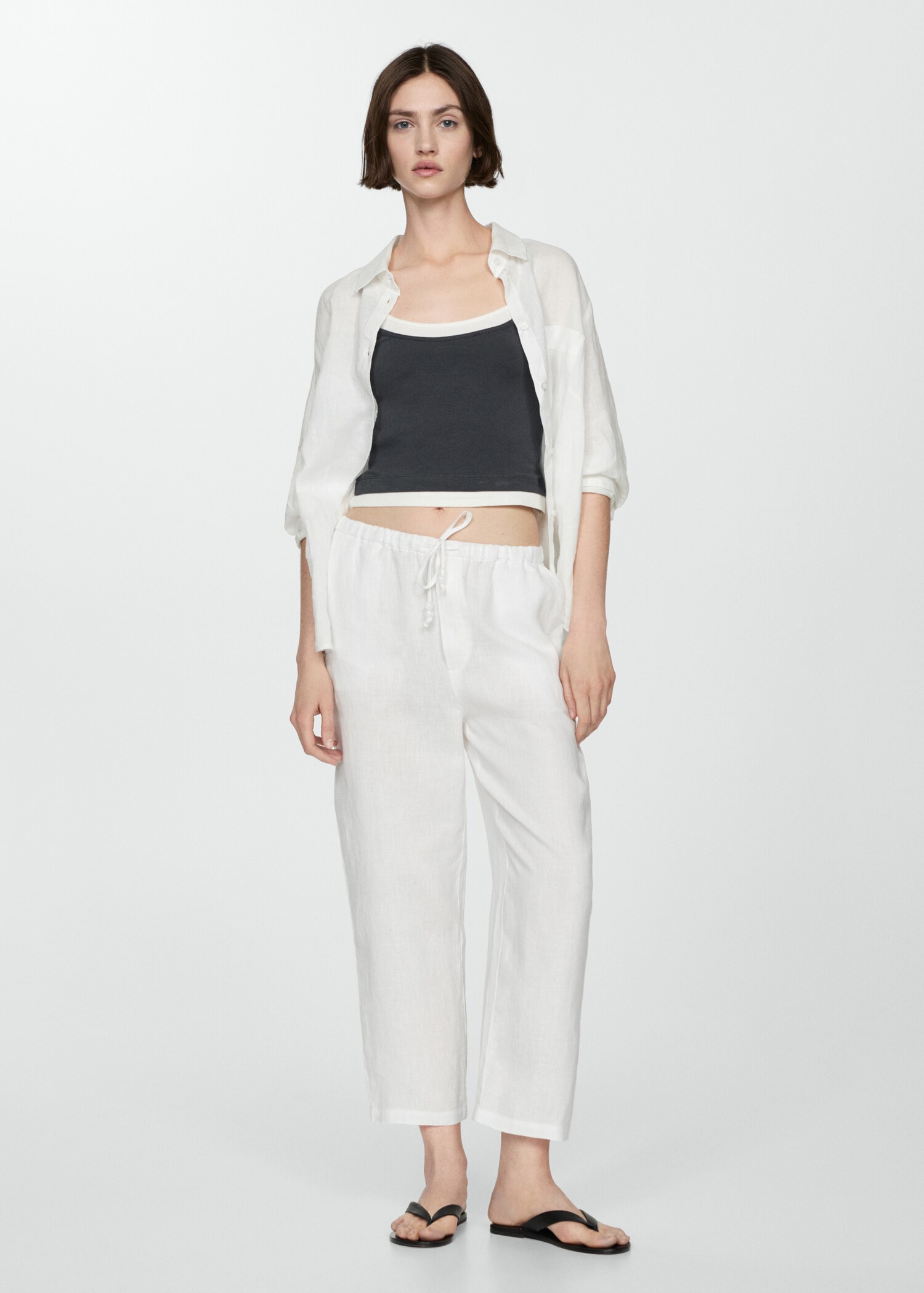 Linen jogger trousers - General plane