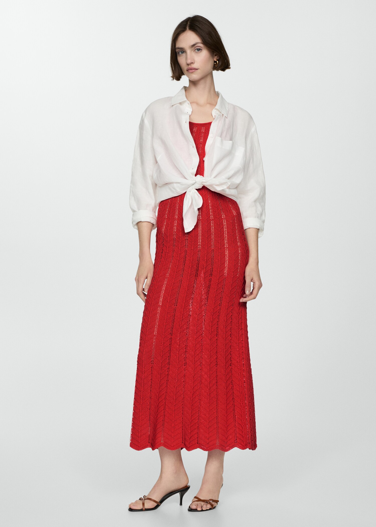 Robe maille ajourée nœuds - Plan général