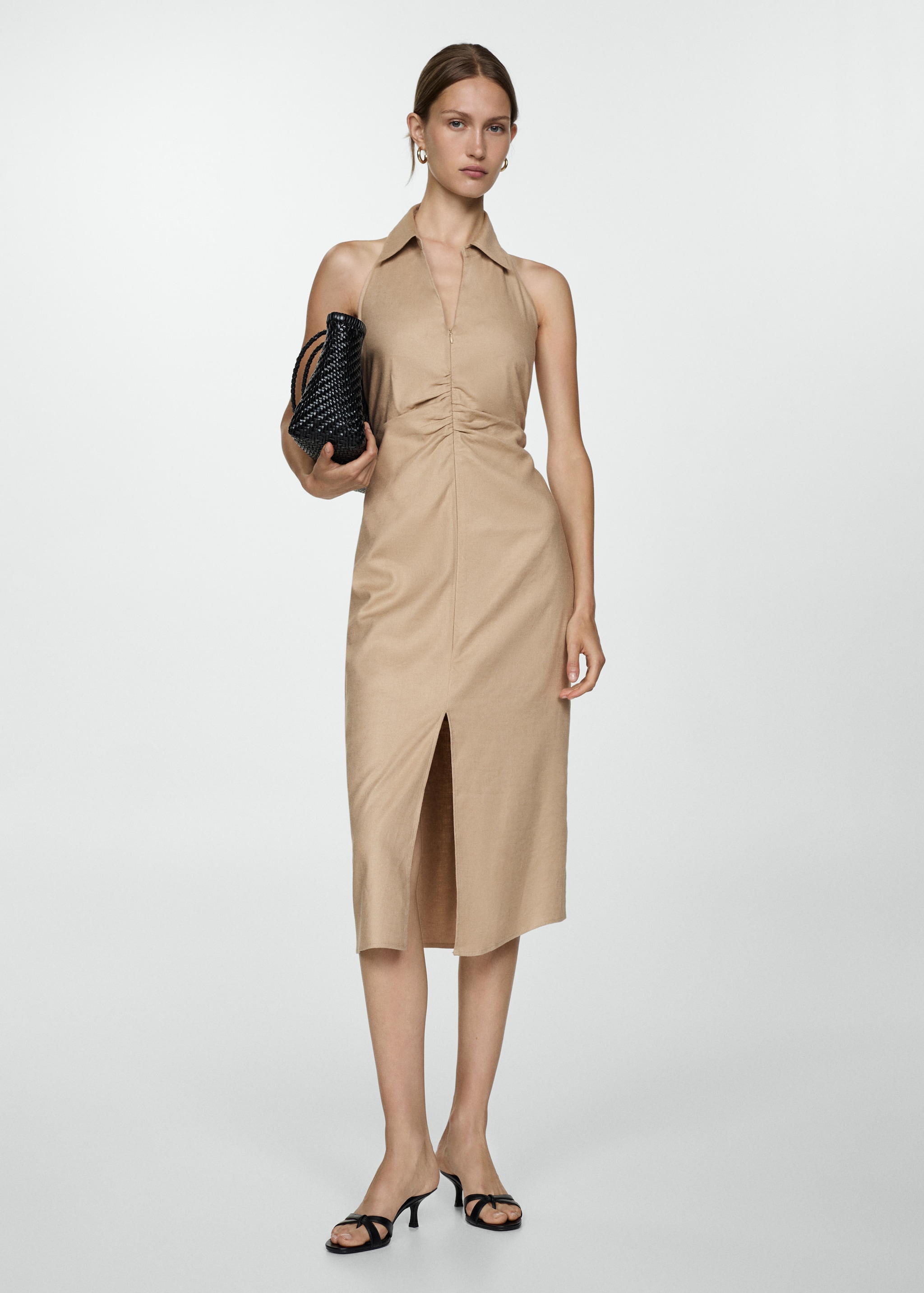 Opening polo neck dress - General plane