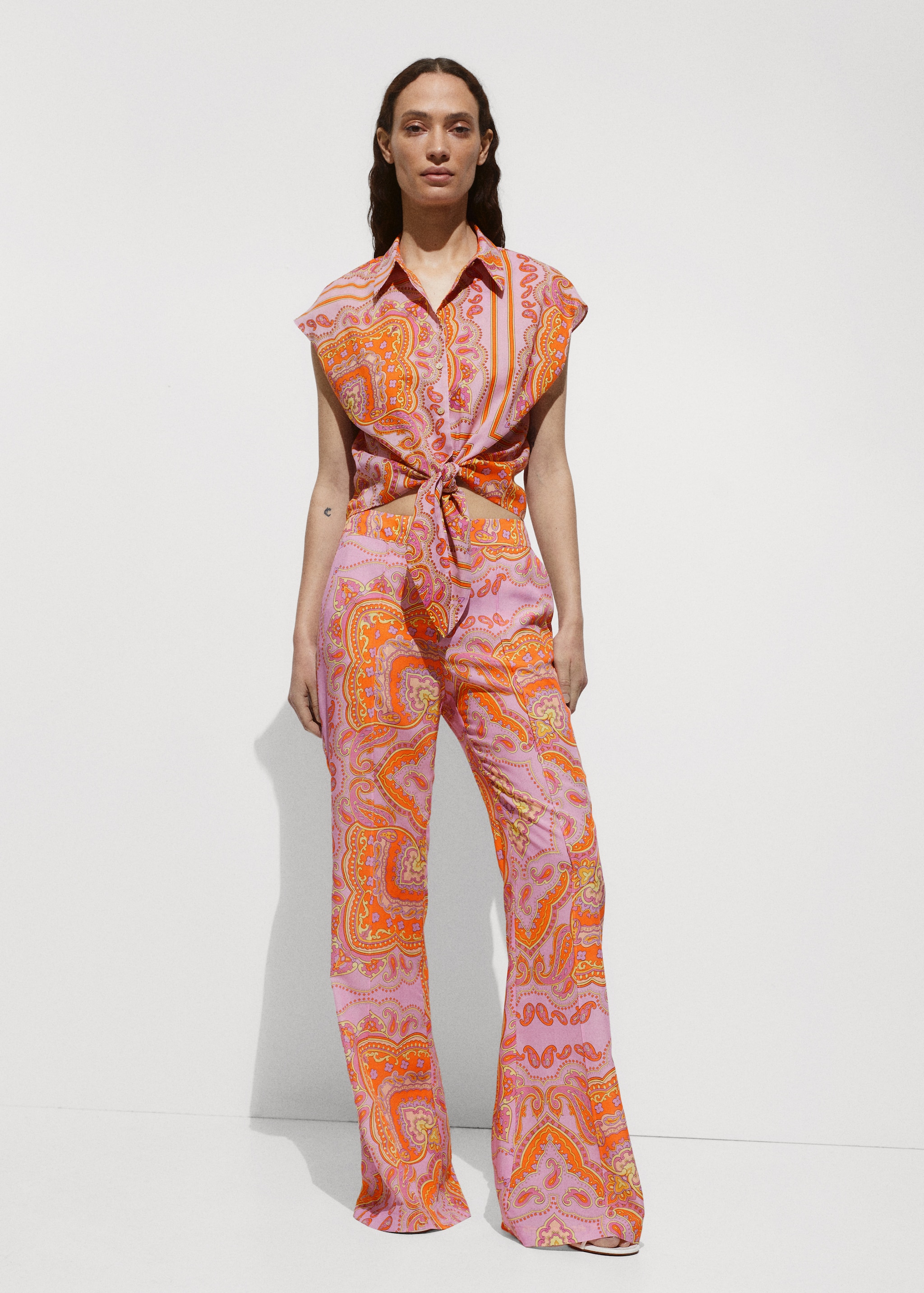 Printed lyocell trousers - General plane