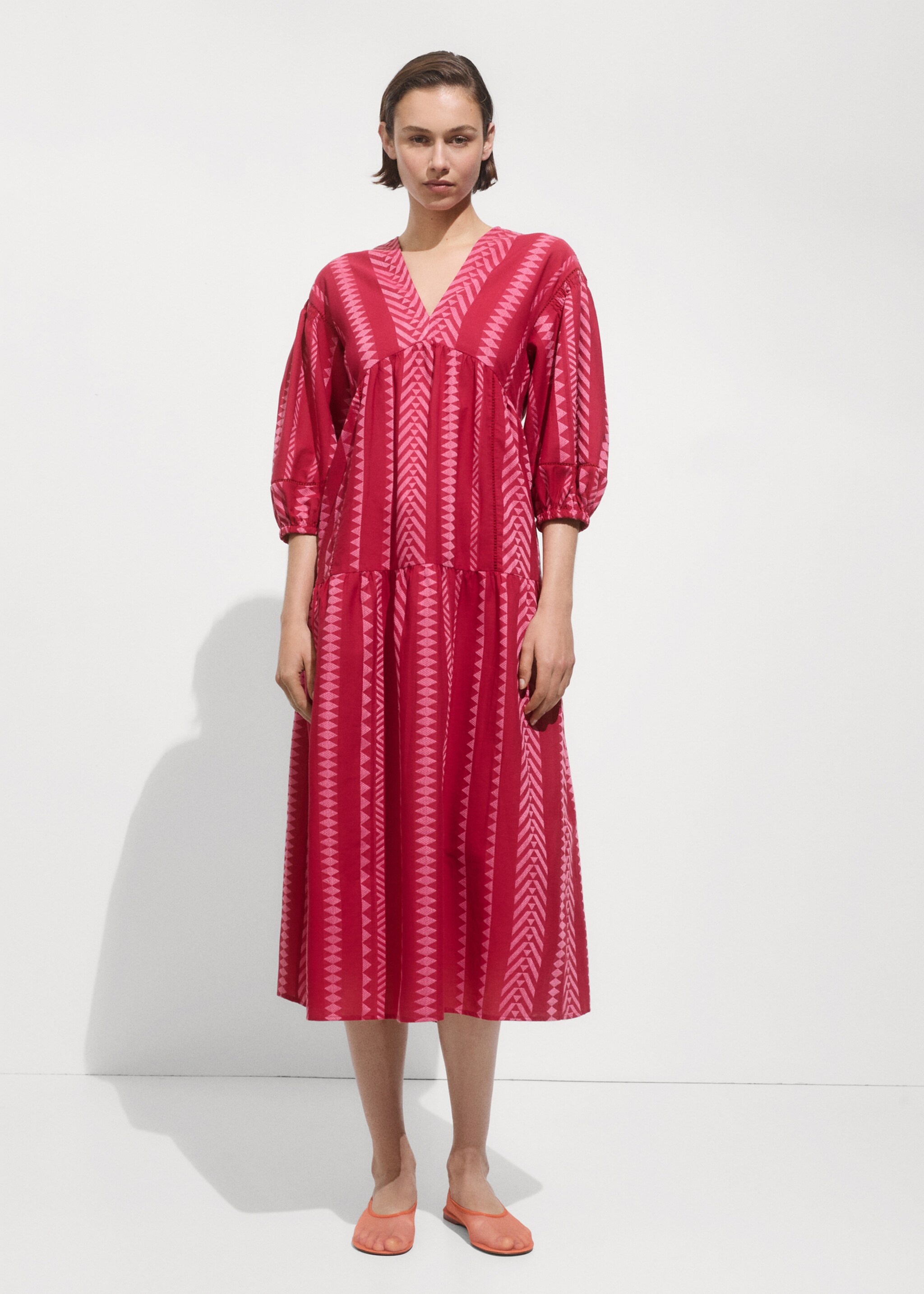 Geometric print midi dress - General plane