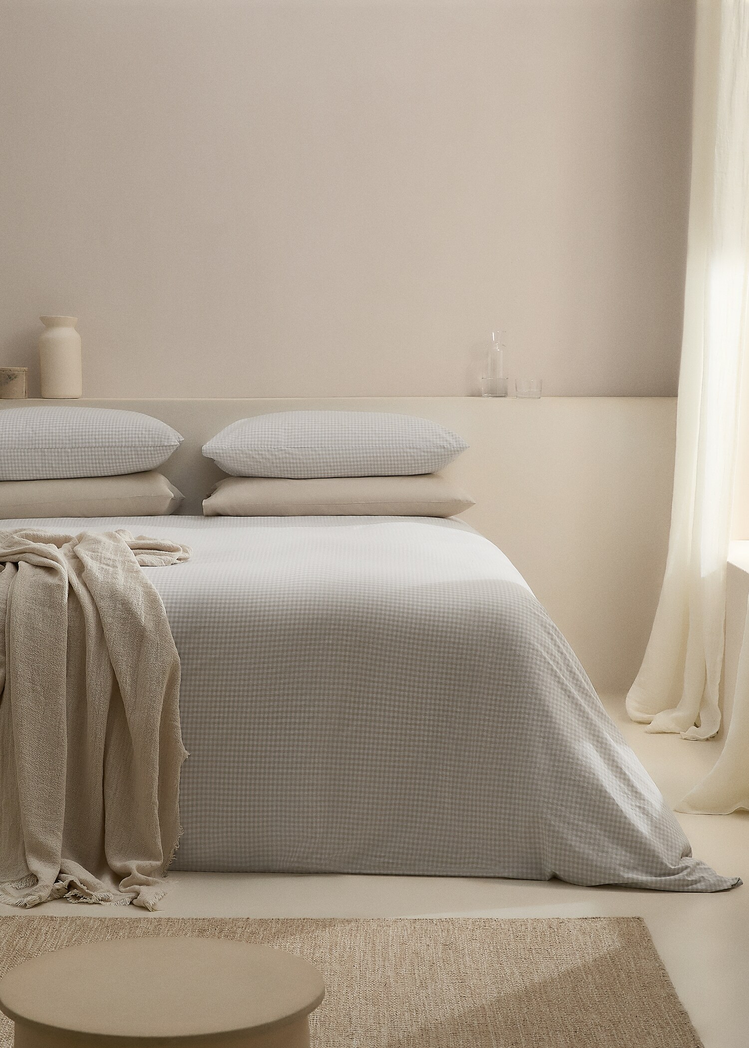Housse de couette coton vichy Lit 150/160 cm - Home | MANGO France