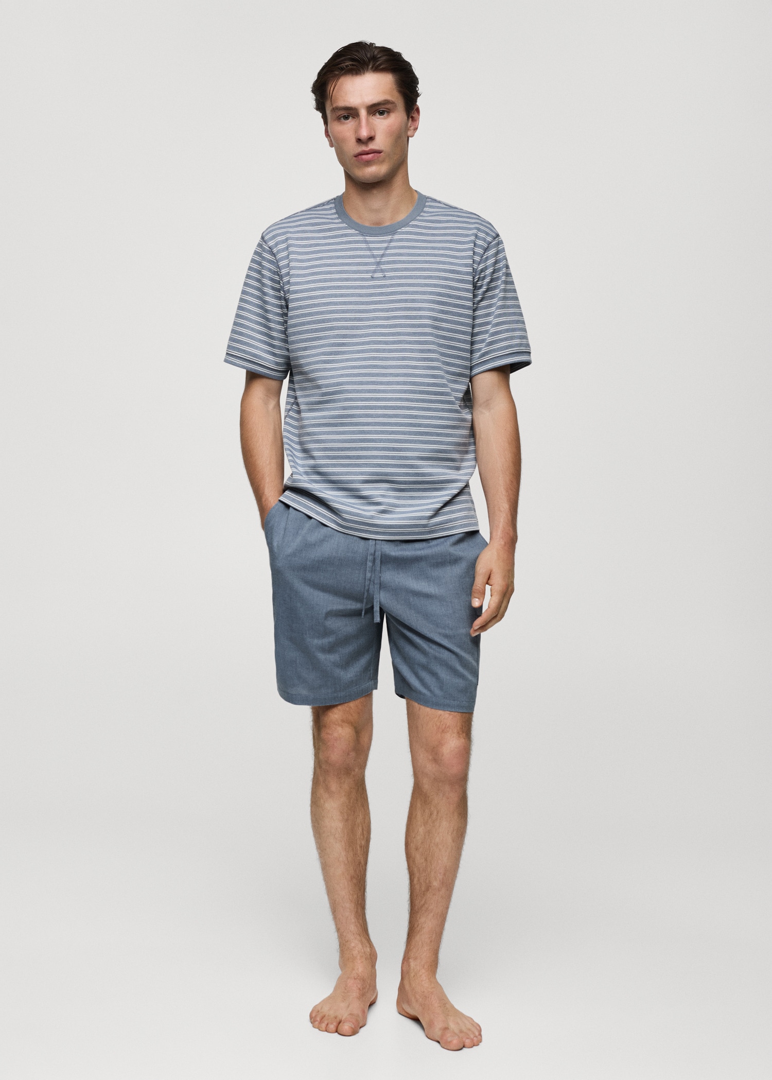 Striped cotton pyjama pack - General plane