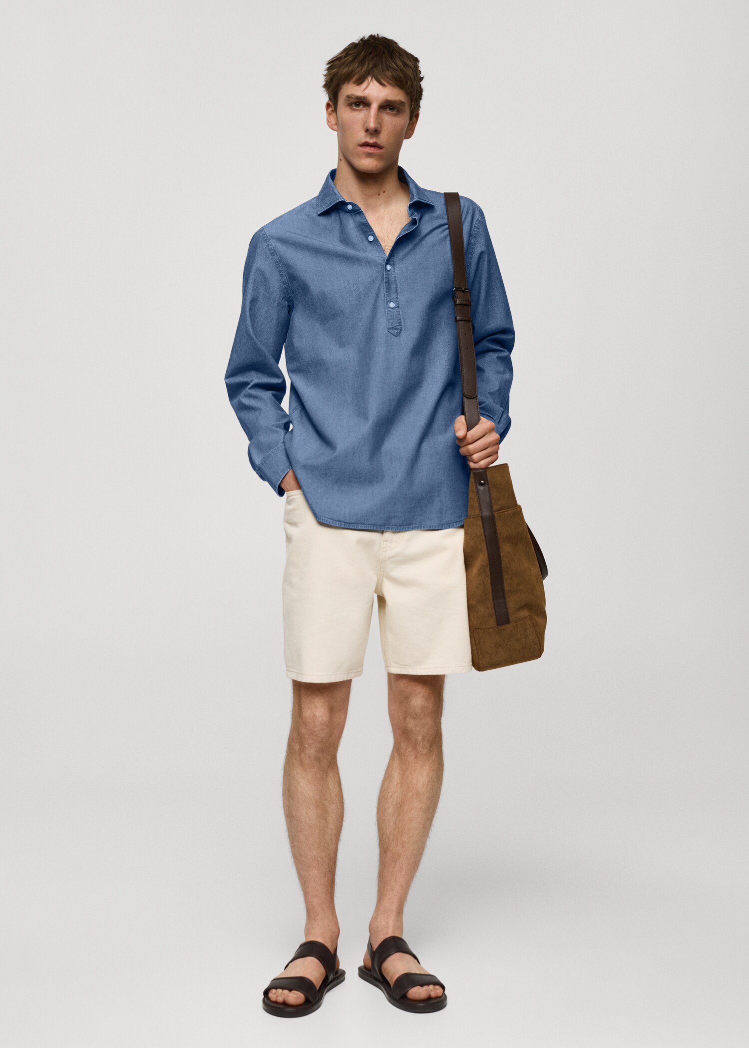 100% cotton chambray polo shirt - General plane