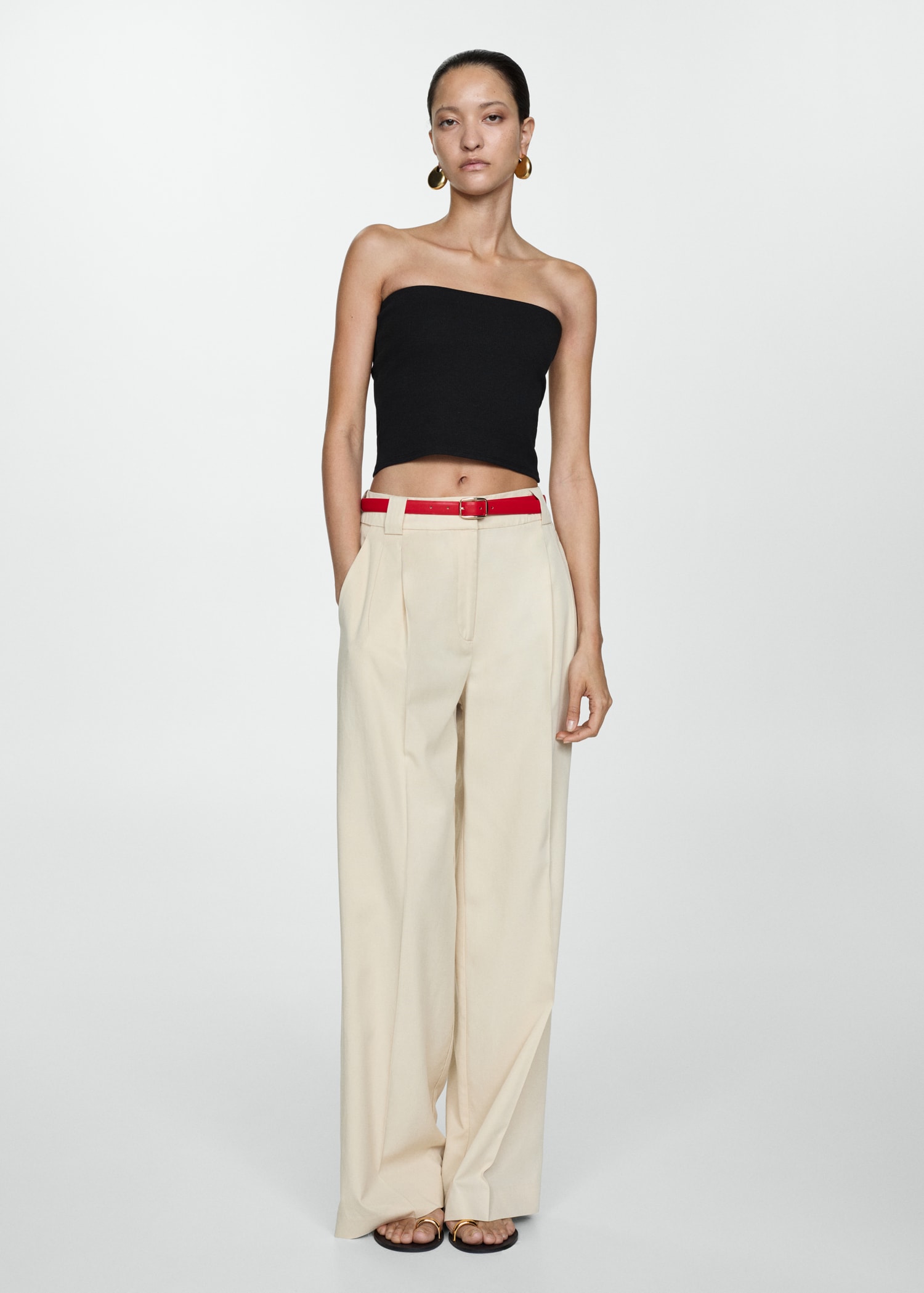 Cotton bandeau top - General plane