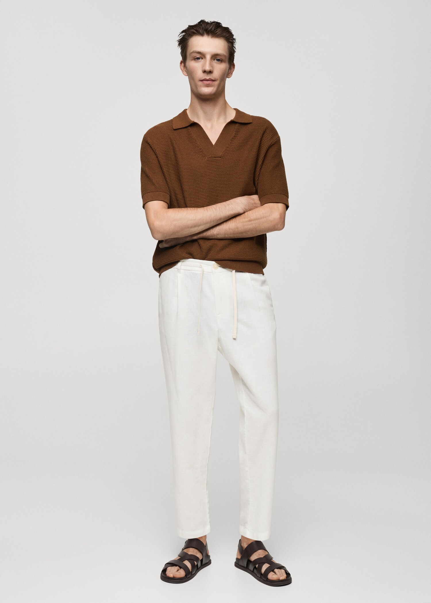 Pantalon slim fit lin cordon - Plan général