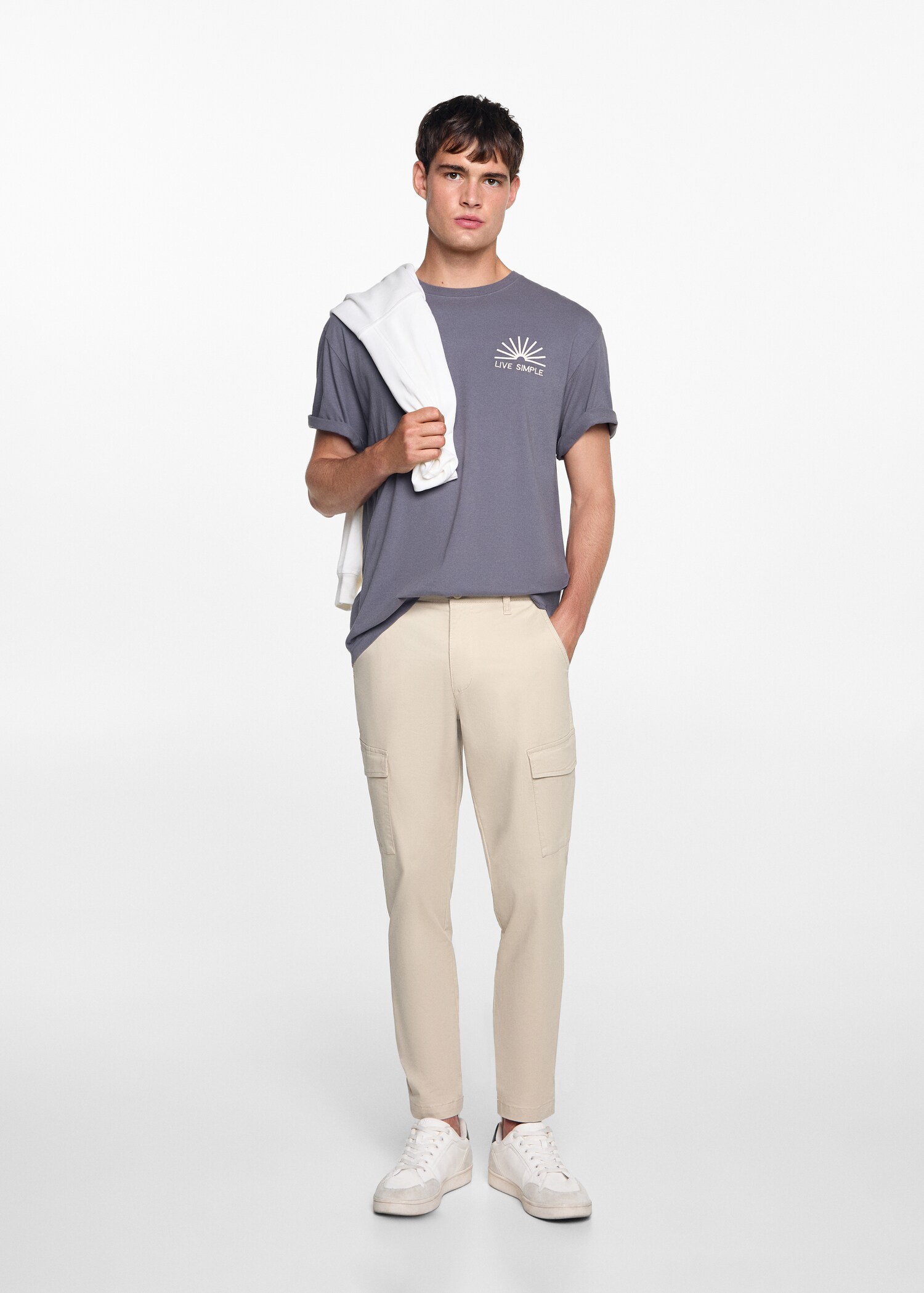 Cotton cargo trousers - General plane