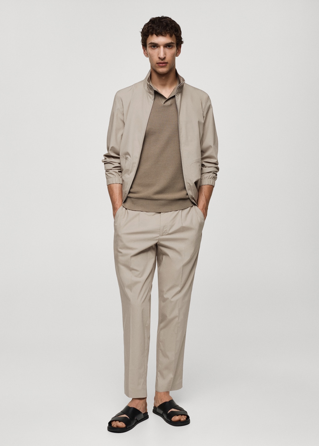 Slim-fit lyocell pleated trousers - Men | MANGO USA Slim-fit lyocell pleated trousers - Men | MANGO USA