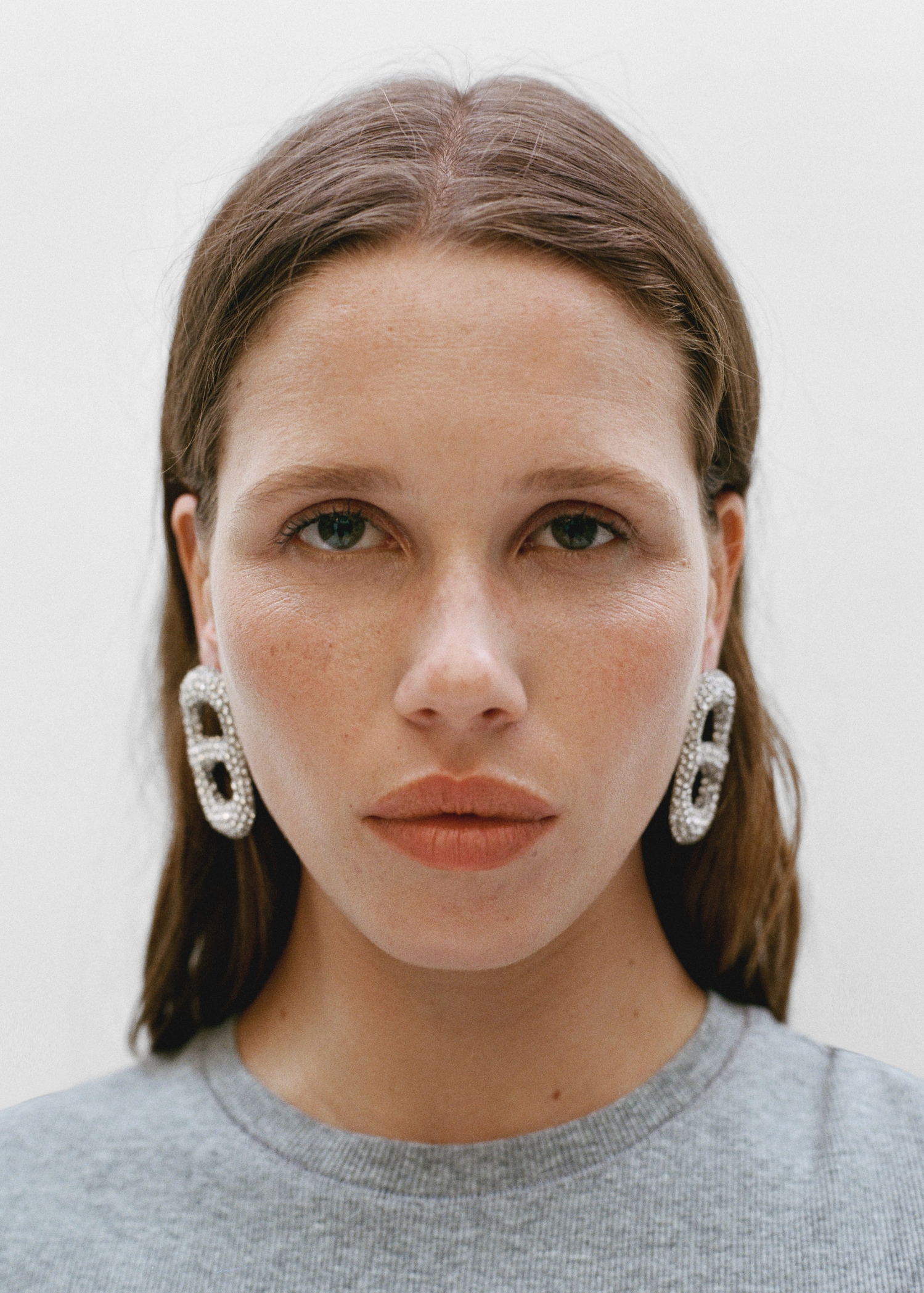 Faceted crystal earrings - General plane