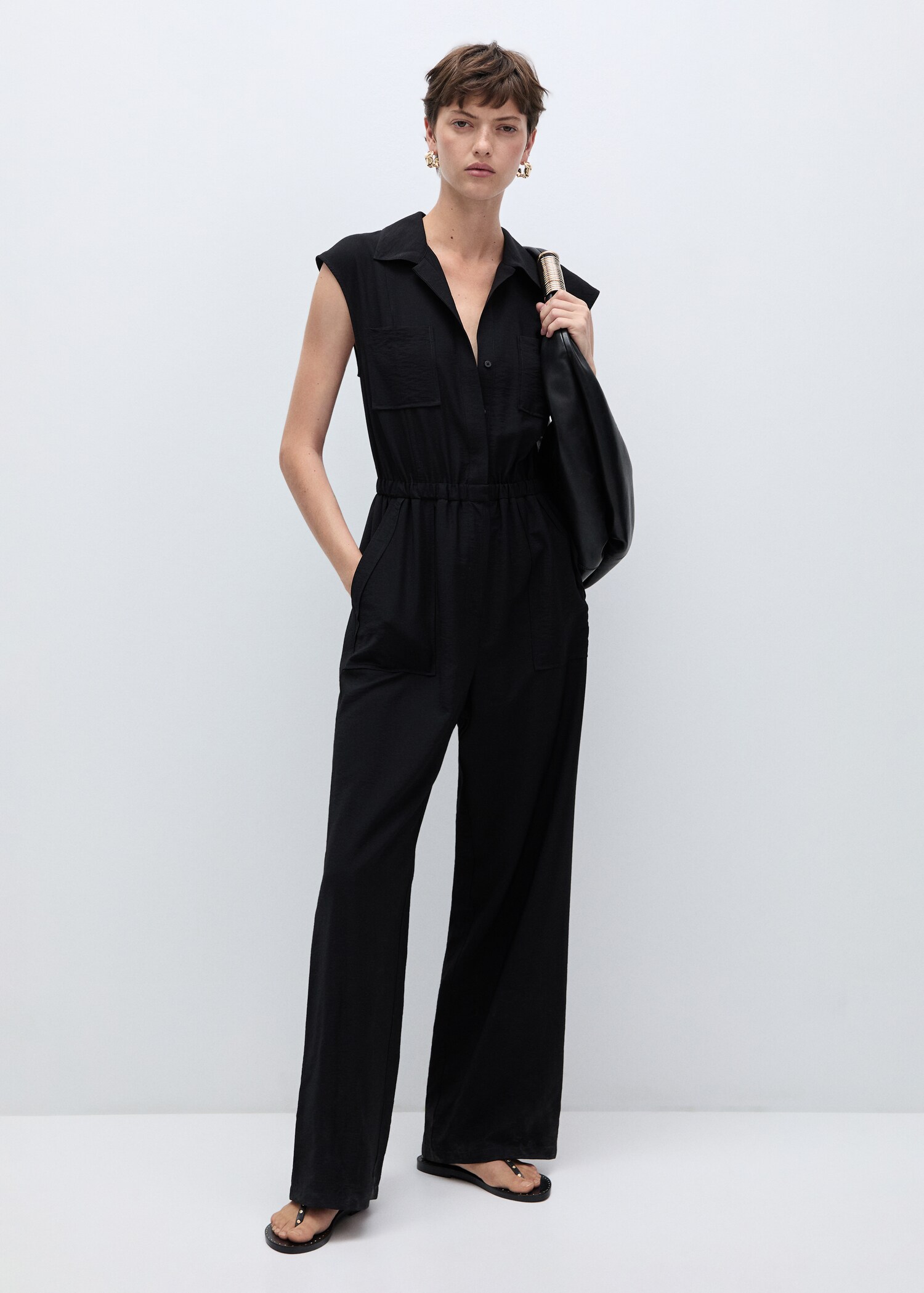 Mono bolsillos cuello camisero - Plano general