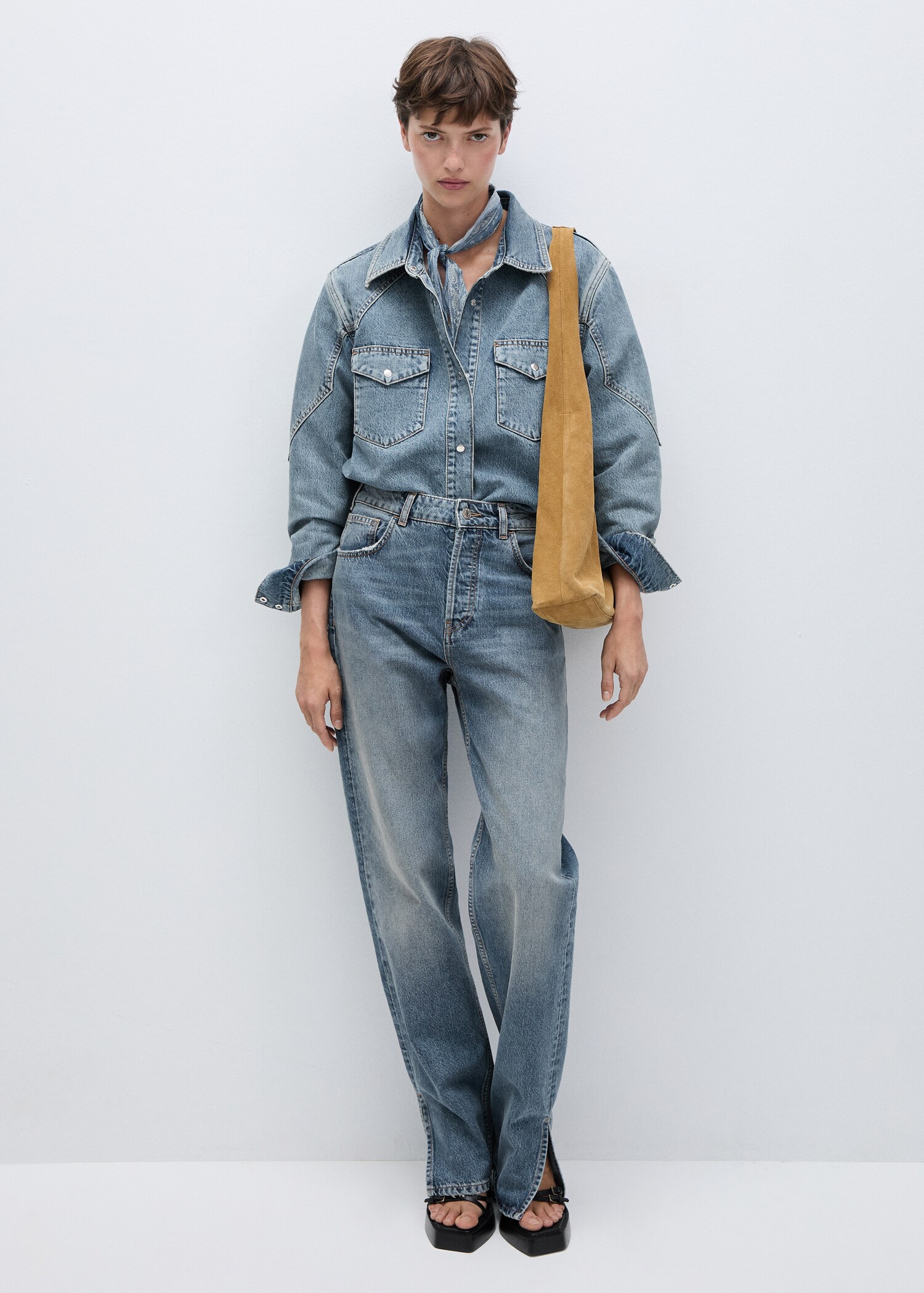 Pocket denim overshirt - General plane