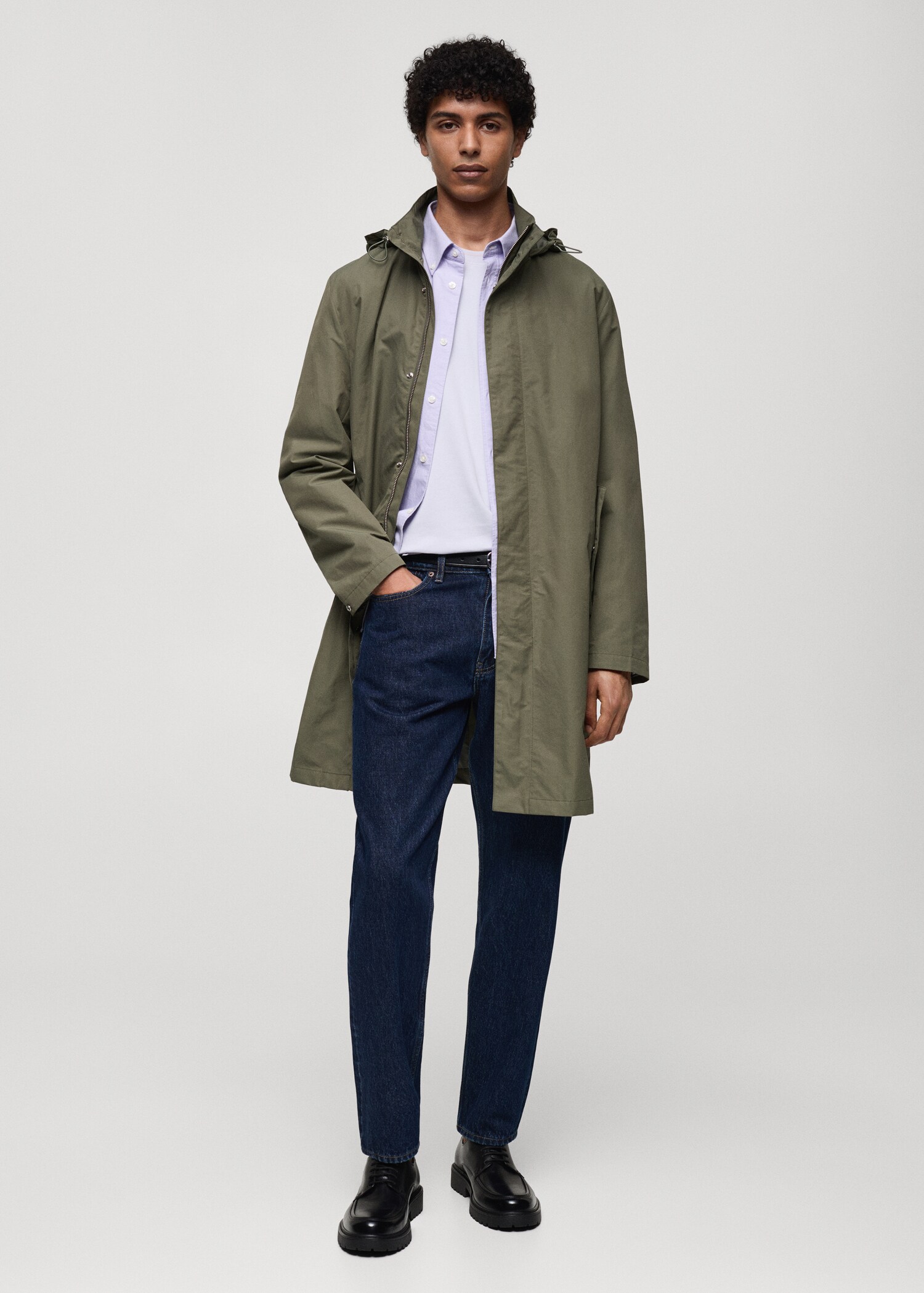 Water-repellent hooded parka - General plane