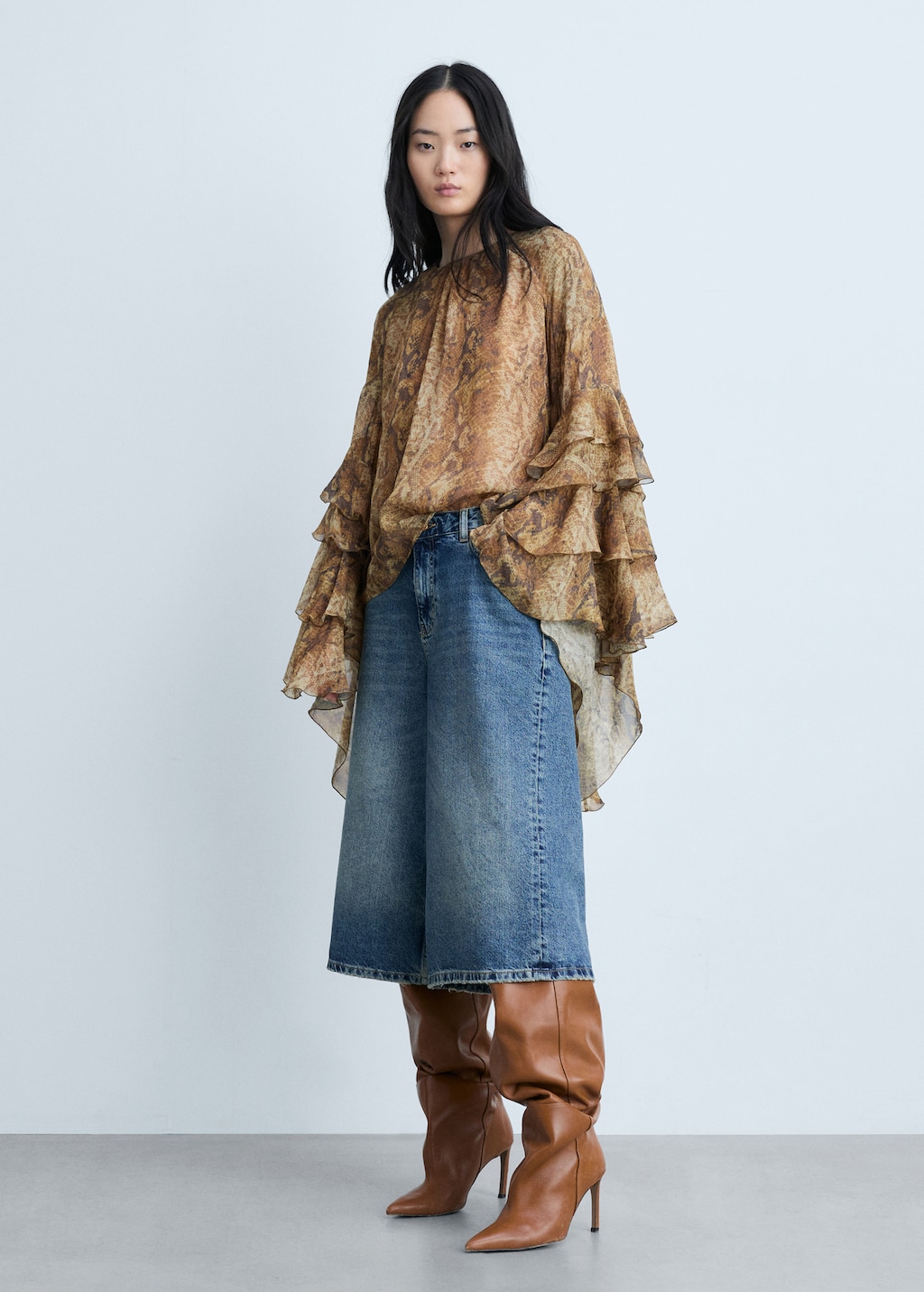 mango ruffle blouse